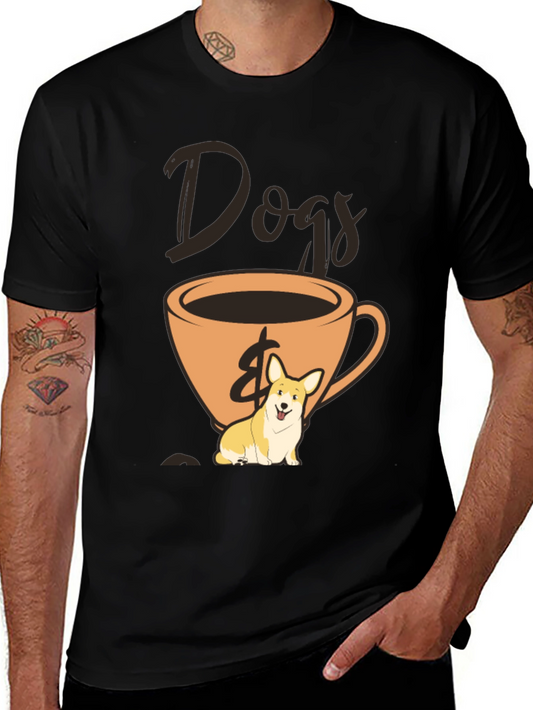 Dogs & Coffee Graphic Tee - Black