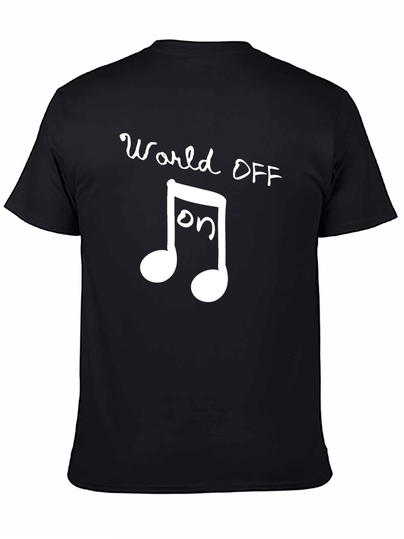 World OFF Music ON Black Graphic Tee