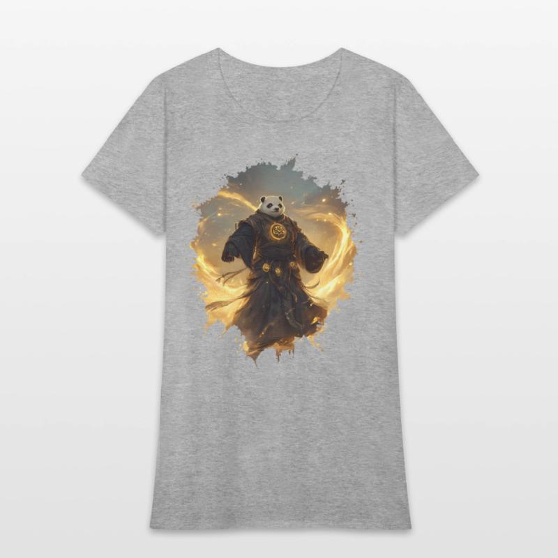 Mystical Panda Monk with Golden Energy Flow Aura