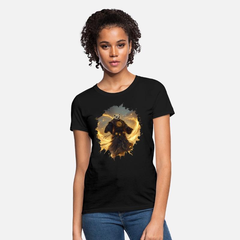 Mystical Panda Monk with Golden Energy Flow Aura
