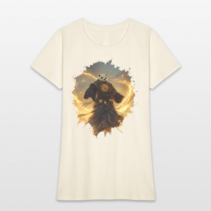 Mystical Panda Monk with Golden Energy Flow Aura