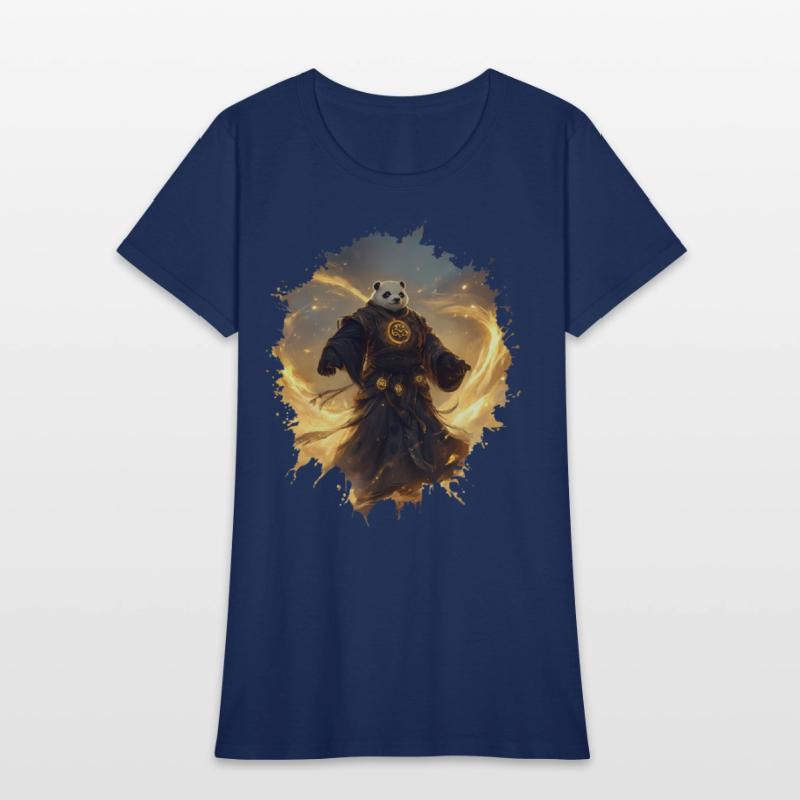 Mystical Panda Monk with Golden Energy Flow Aura