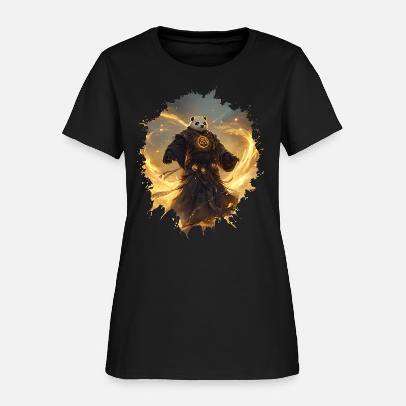 Mystical Panda Monk with Golden Energy Flow Aura
