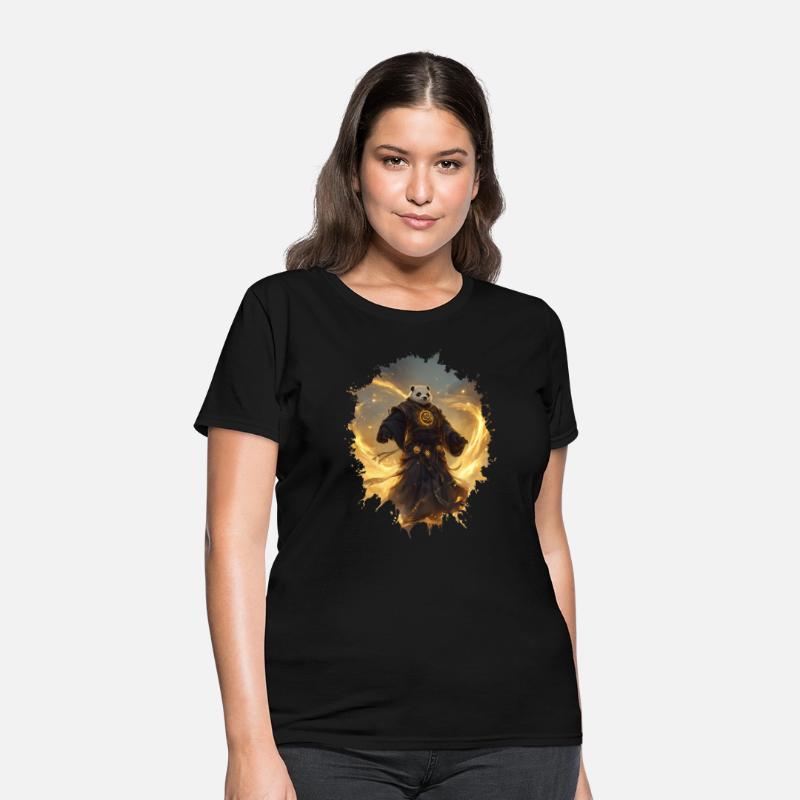 Mystical Panda Monk with Golden Energy Flow Aura