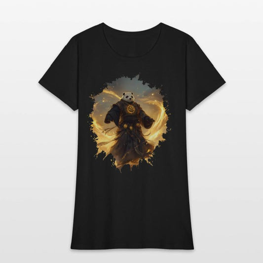Mystical Panda Monk with Golden Energy Flow Aura