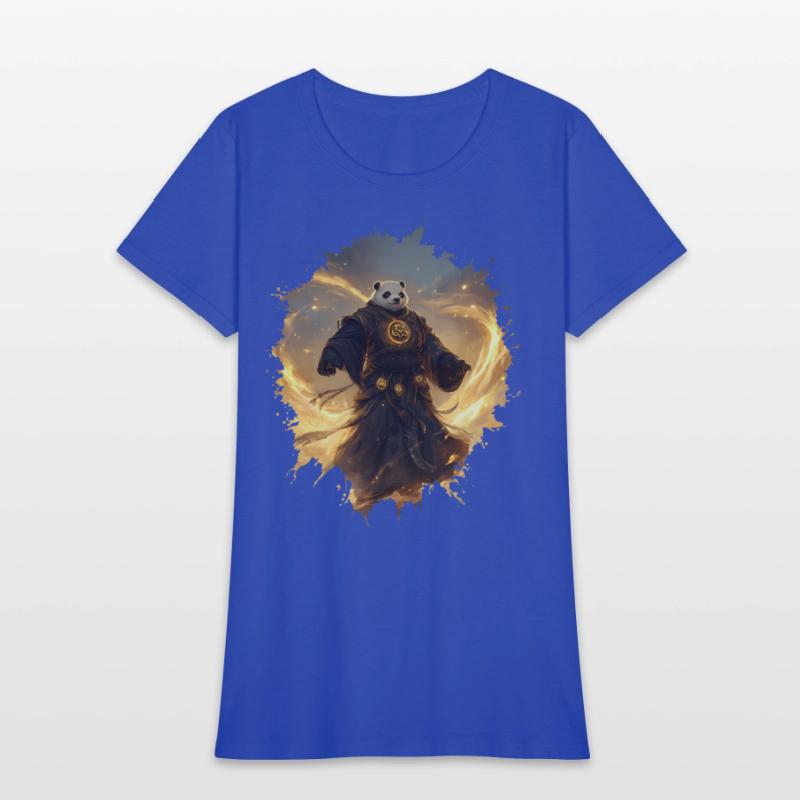 Mystical Panda Monk with Golden Energy Flow Aura