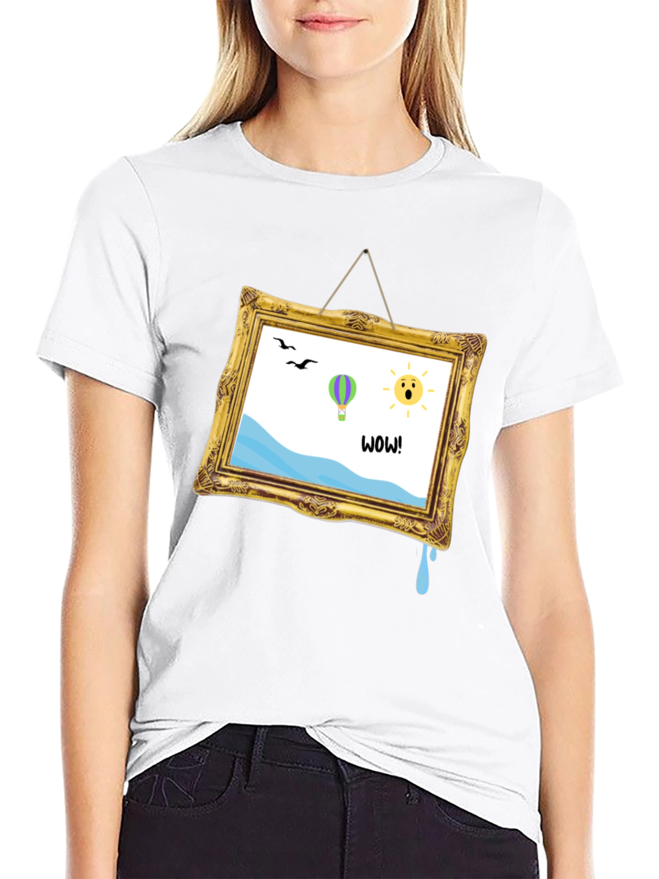 Whimsical Art Frame Graphic Tee - Quirky Unisex T-Shirt