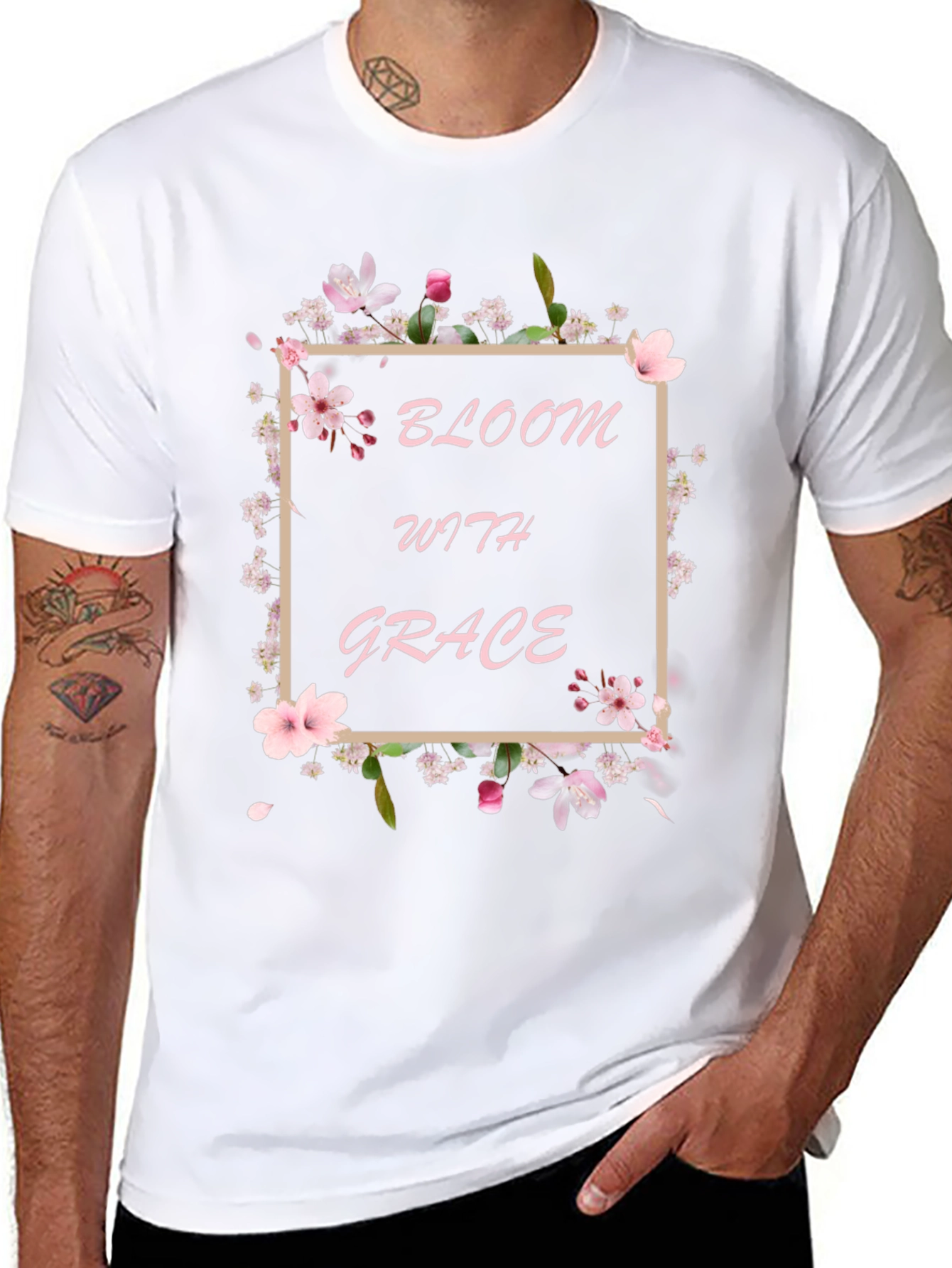 Bloom with Grace Black T-Shirt