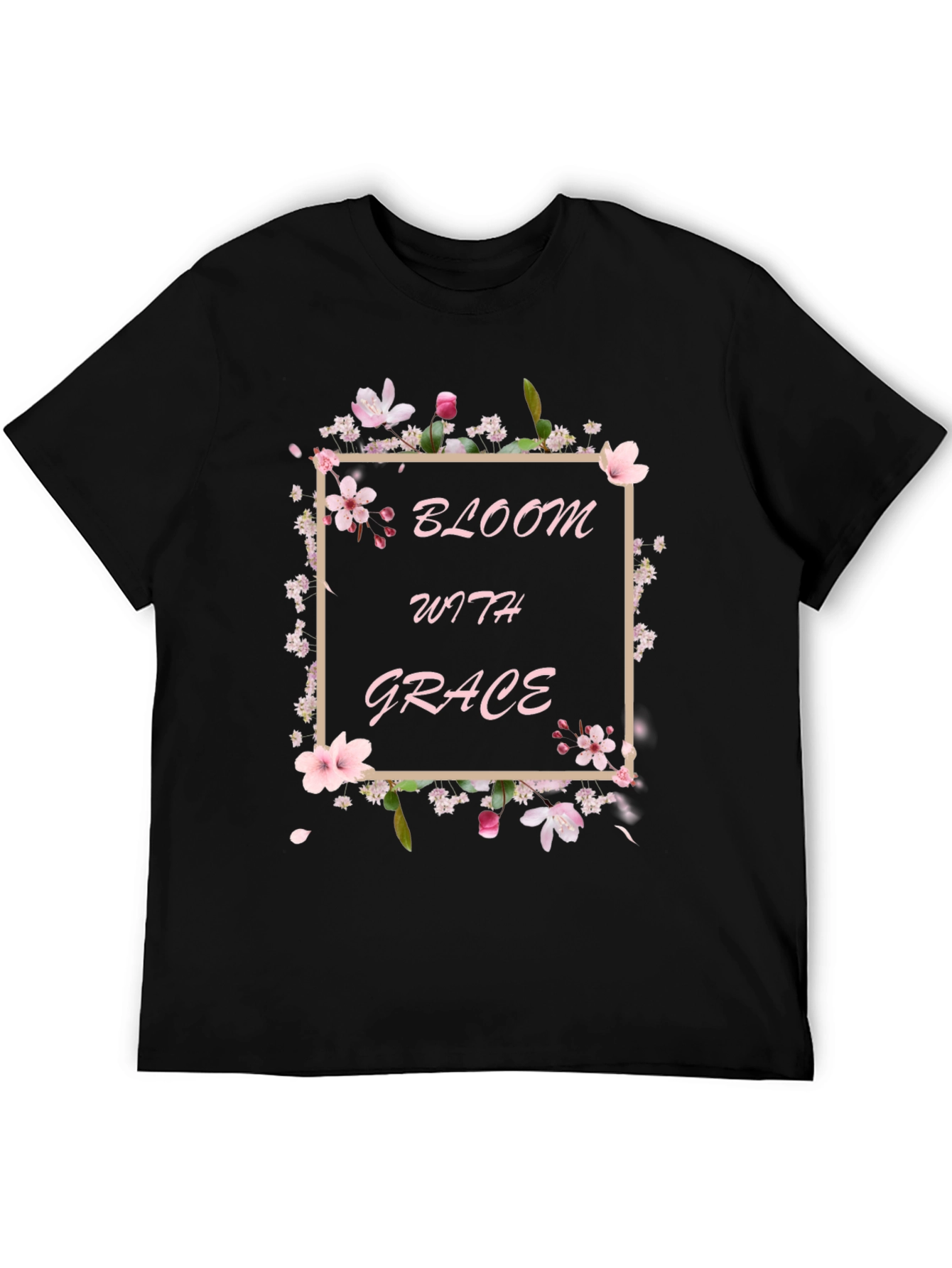 Bloom with Grace Black T-Shirt