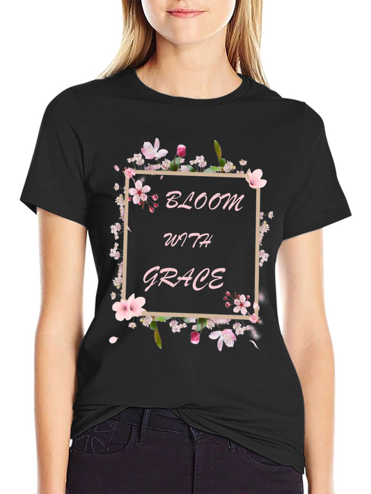 Bloom with Grace Black T-Shirt