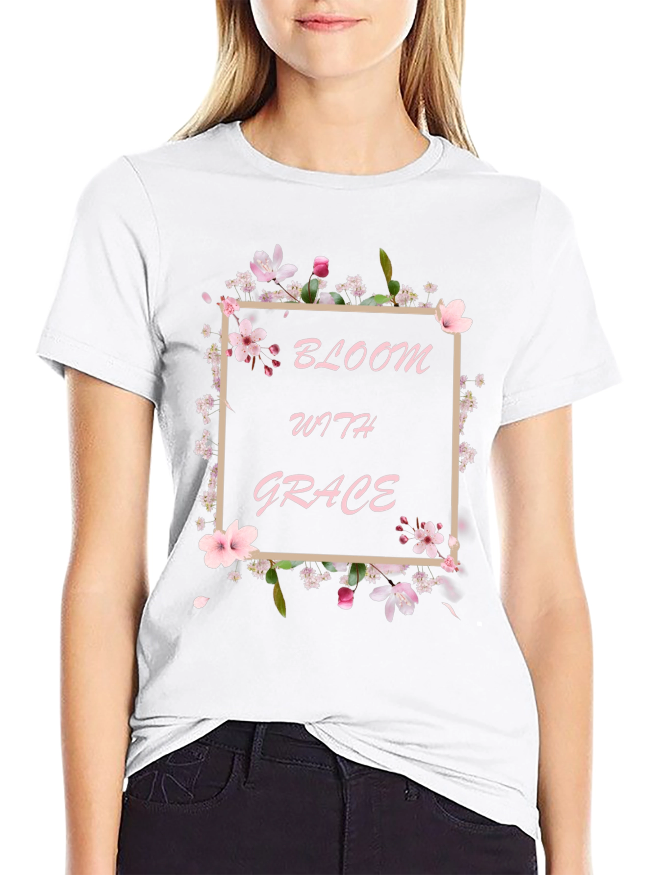 Bloom with Grace Black T-Shirt