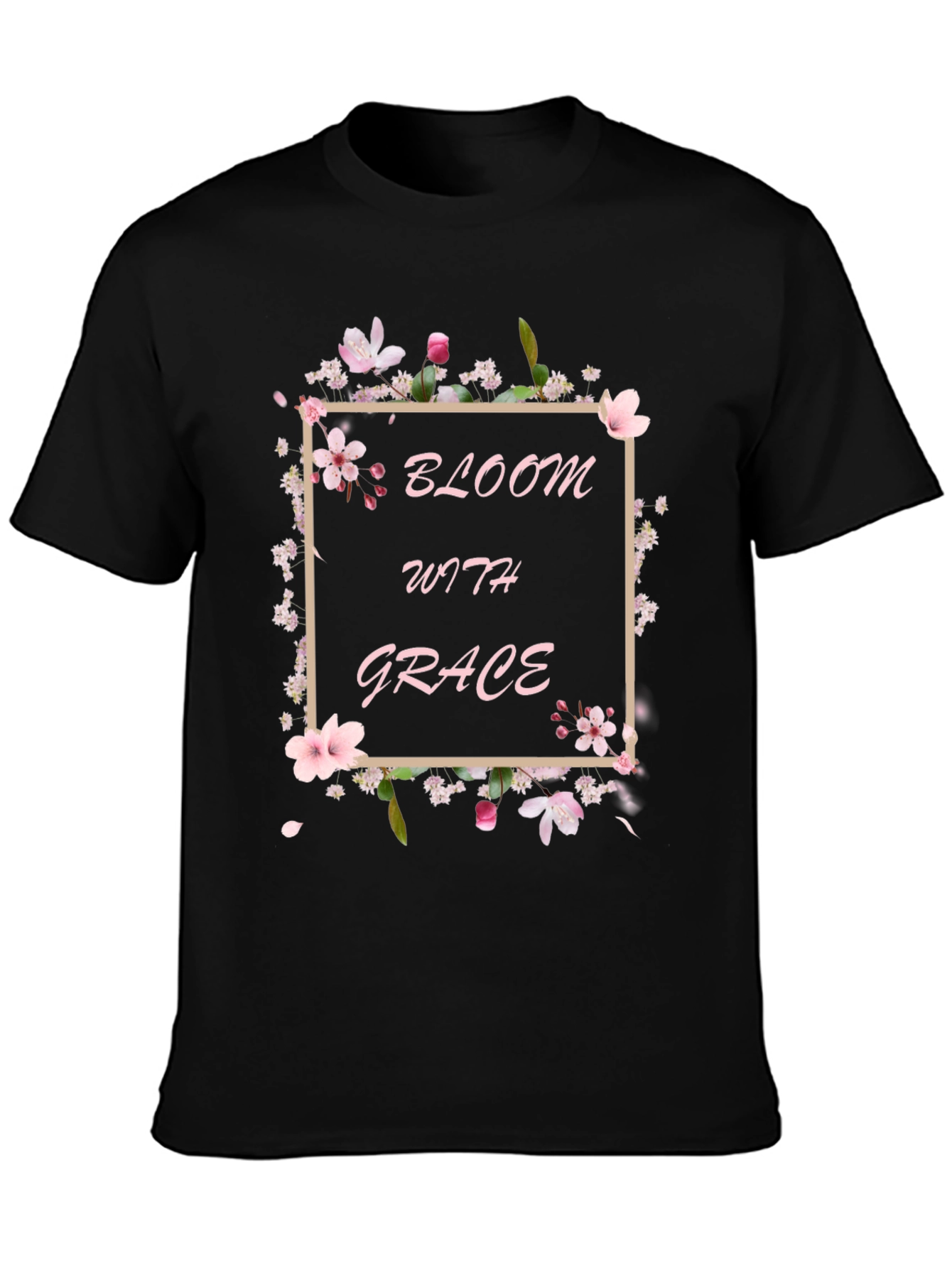 Bloom with Grace Black T-Shirt