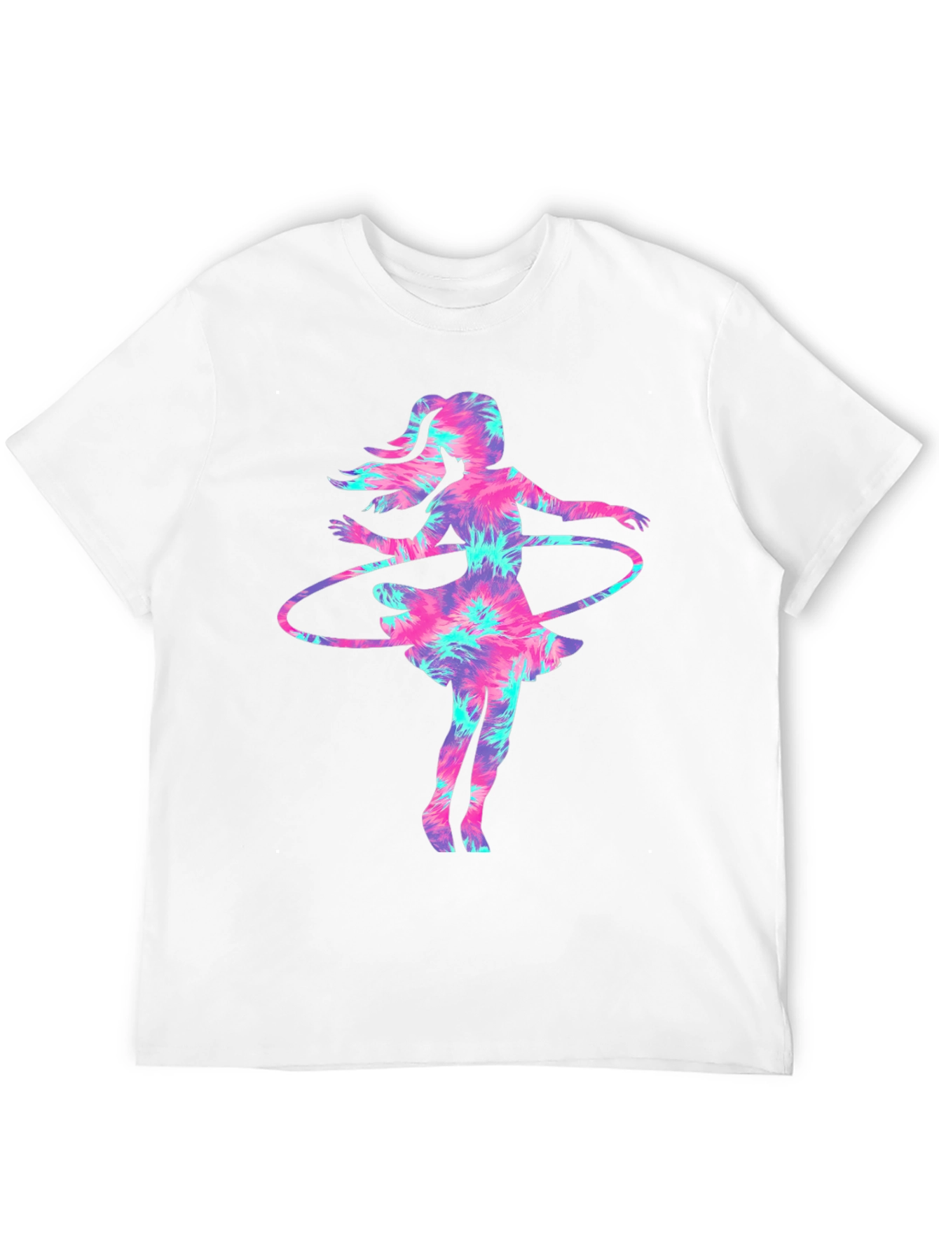 Tie-Dye Hula Girl Graphic Tee - Casual & Unique