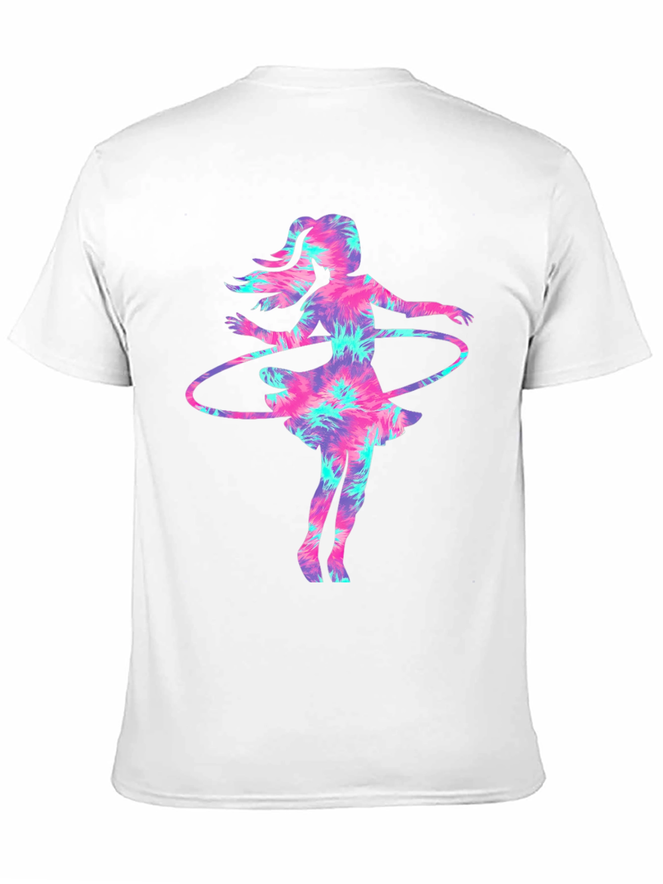 Tie-Dye Hula Girl Graphic Tee - Casual & Unique