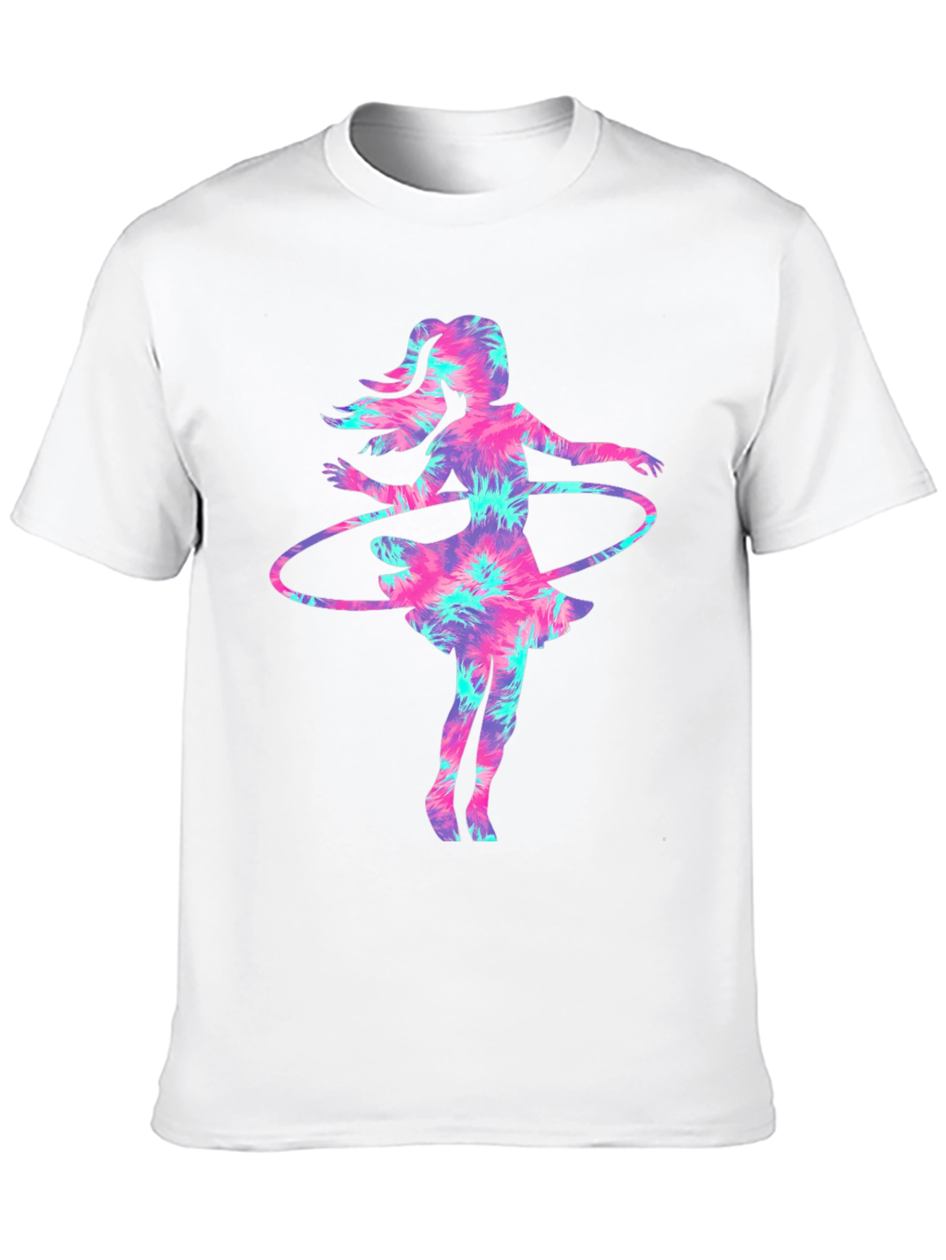 Tie-Dye Hula Girl Graphic Tee - Casual & Unique