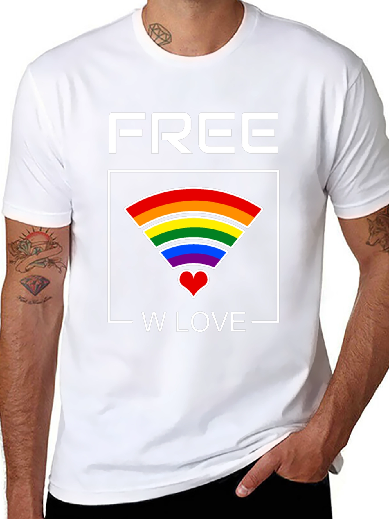Free Love Graphic Tee - Pride T-Shirt