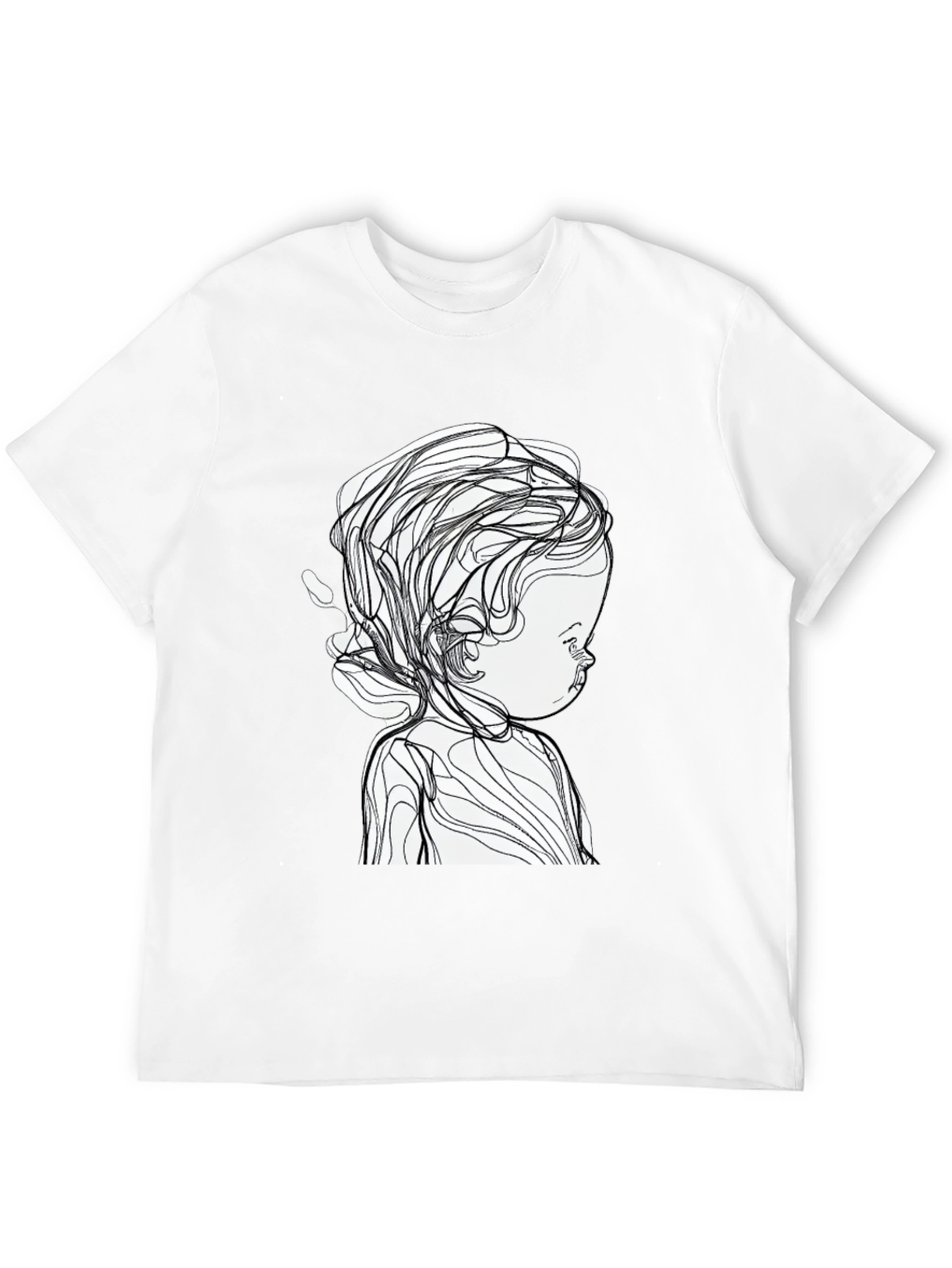 Abstract Baby Line Art Black T-Shirt