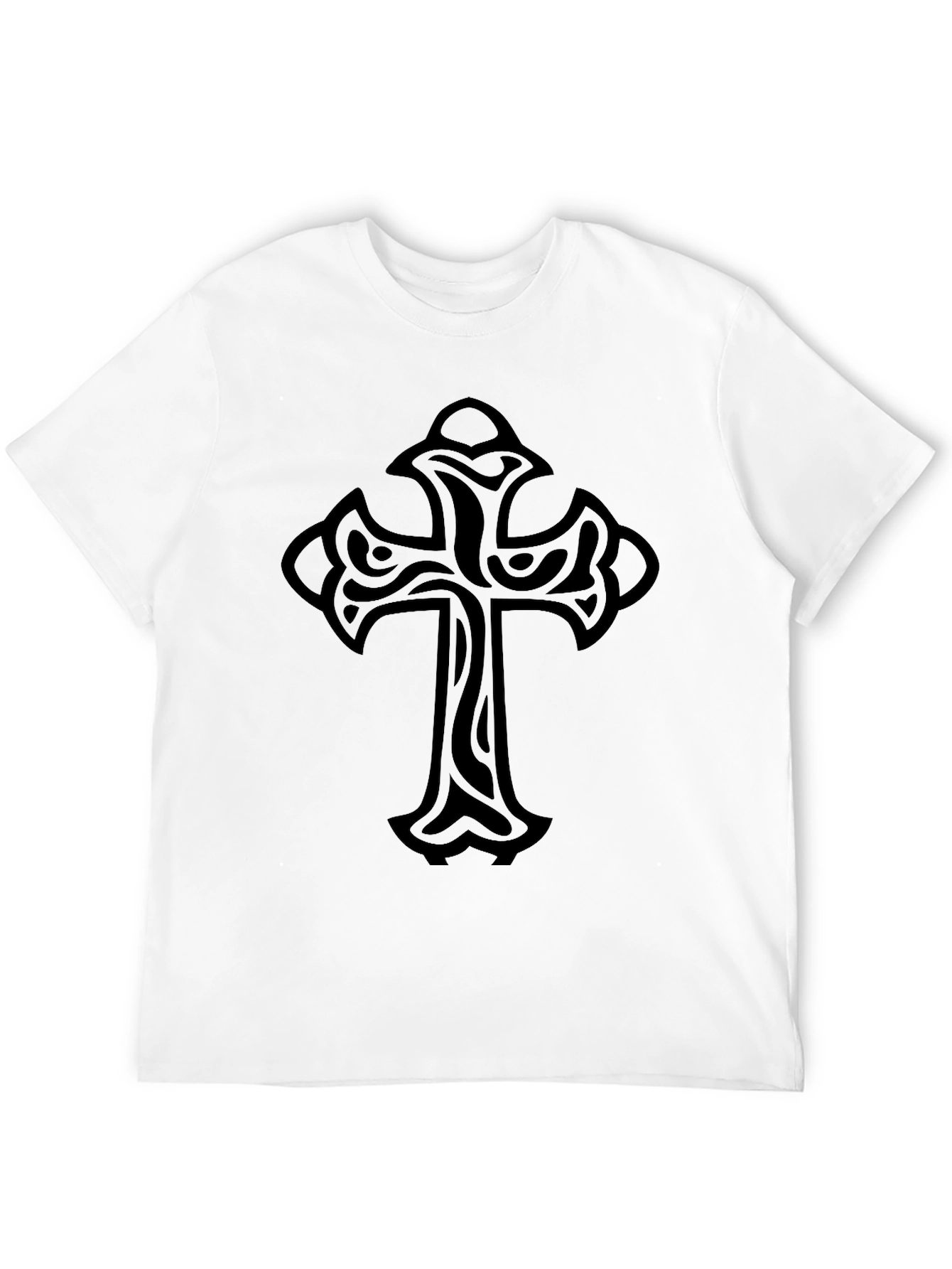 Gothic Cross Graphic Black T-Shirt