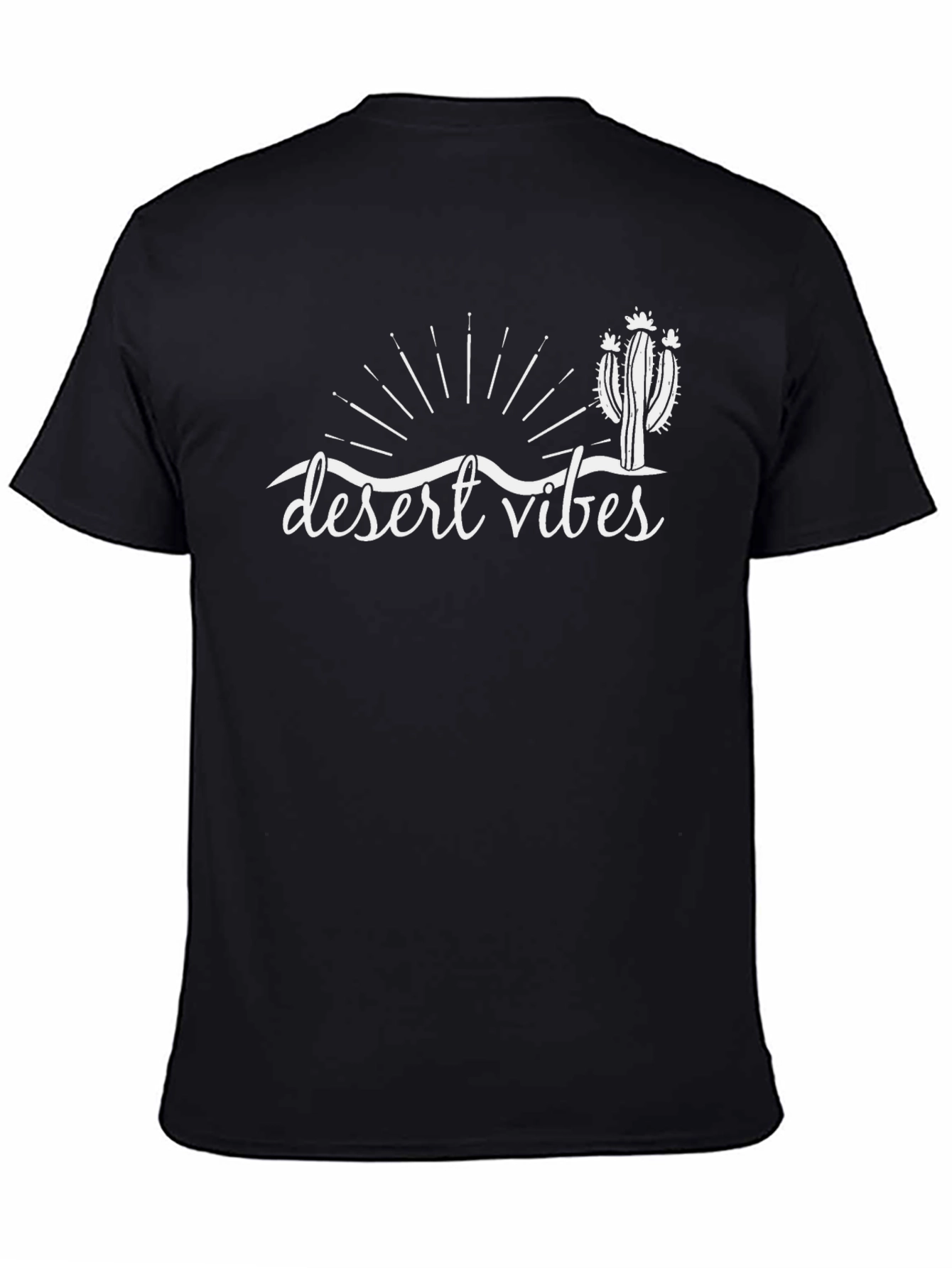 Desert Vibes Graphic Tee - Black Cotton T-Shirt