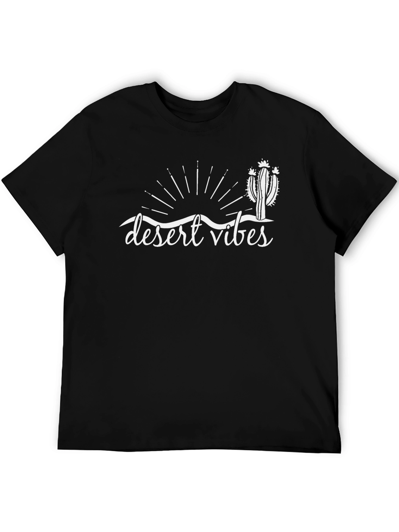 Desert Vibes Graphic Tee - Black Cotton T-Shirt