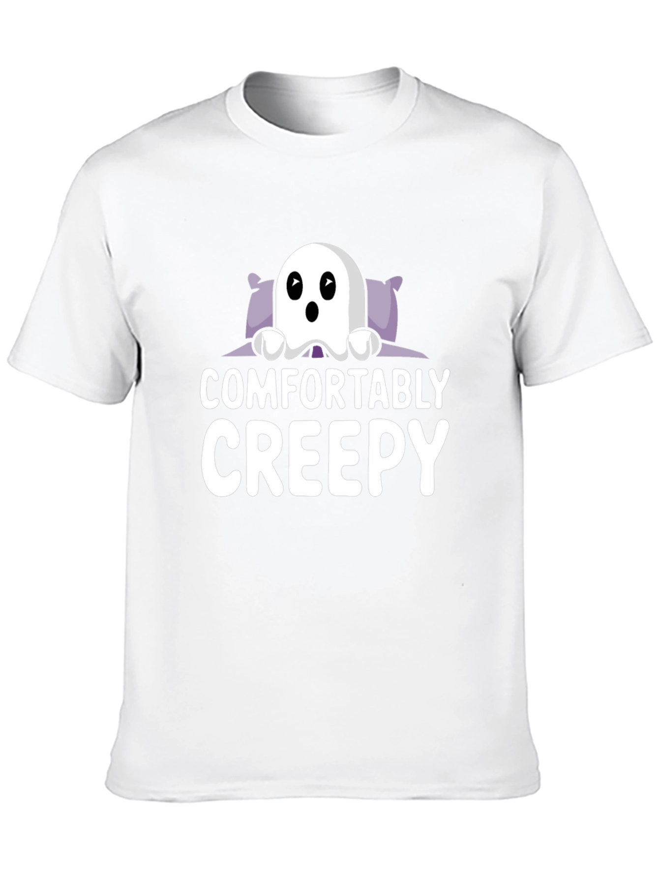 Comfortably Creepy Ghost Graphic Tee - Halloween Shirt