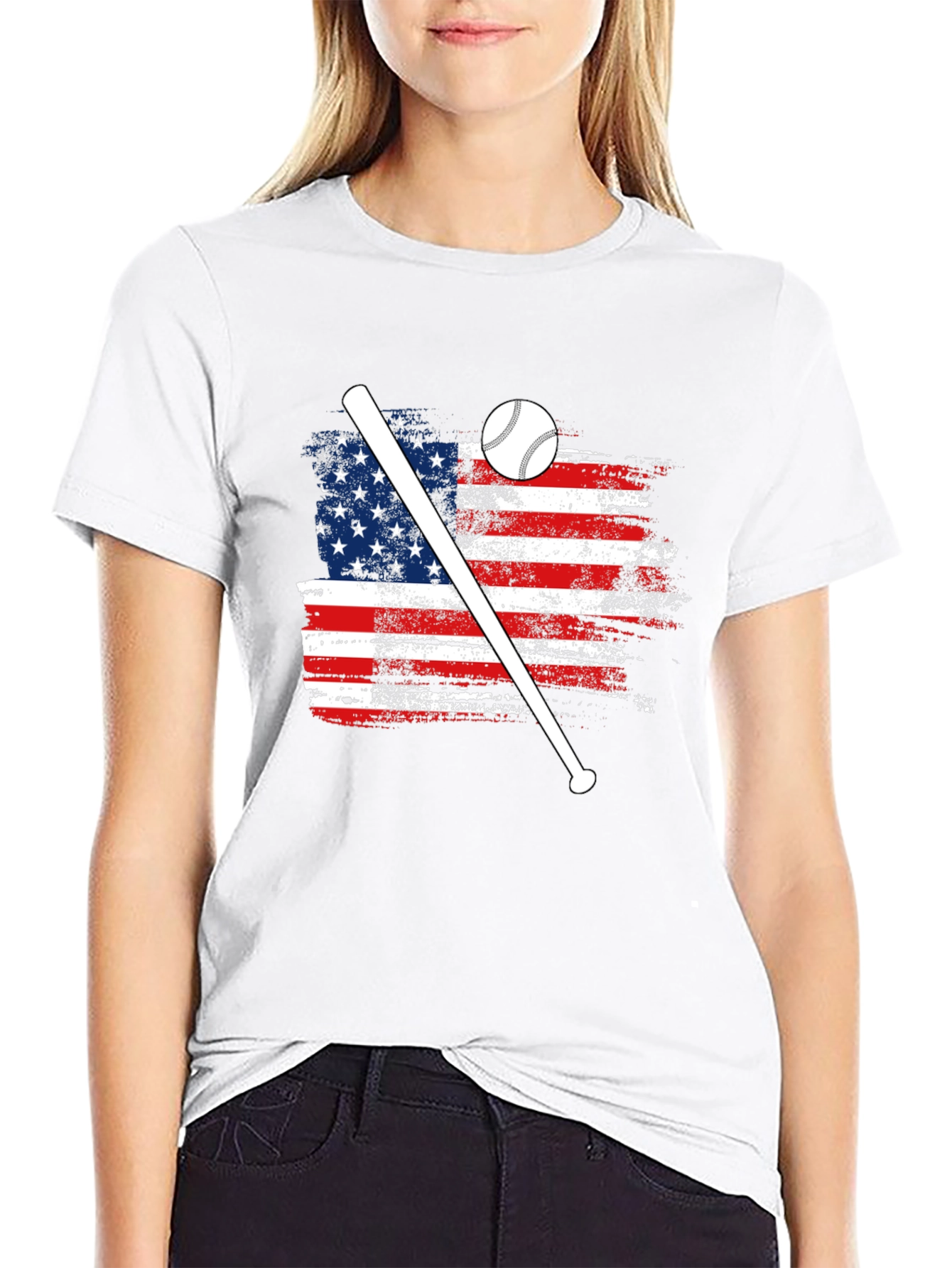 American Flag Baseball T-Shirt