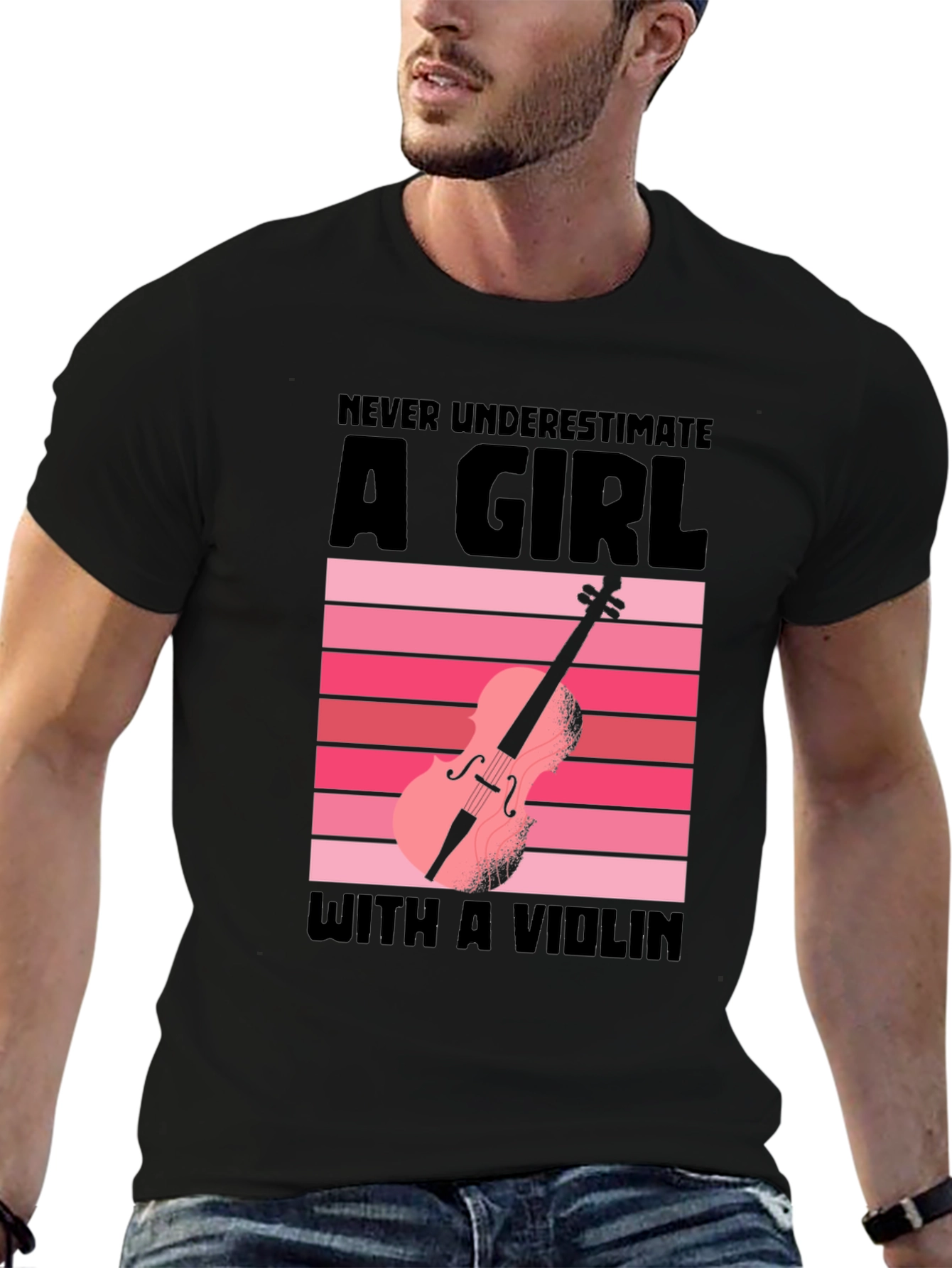 Never Underestimate a Girl with a Violin T-Shirt