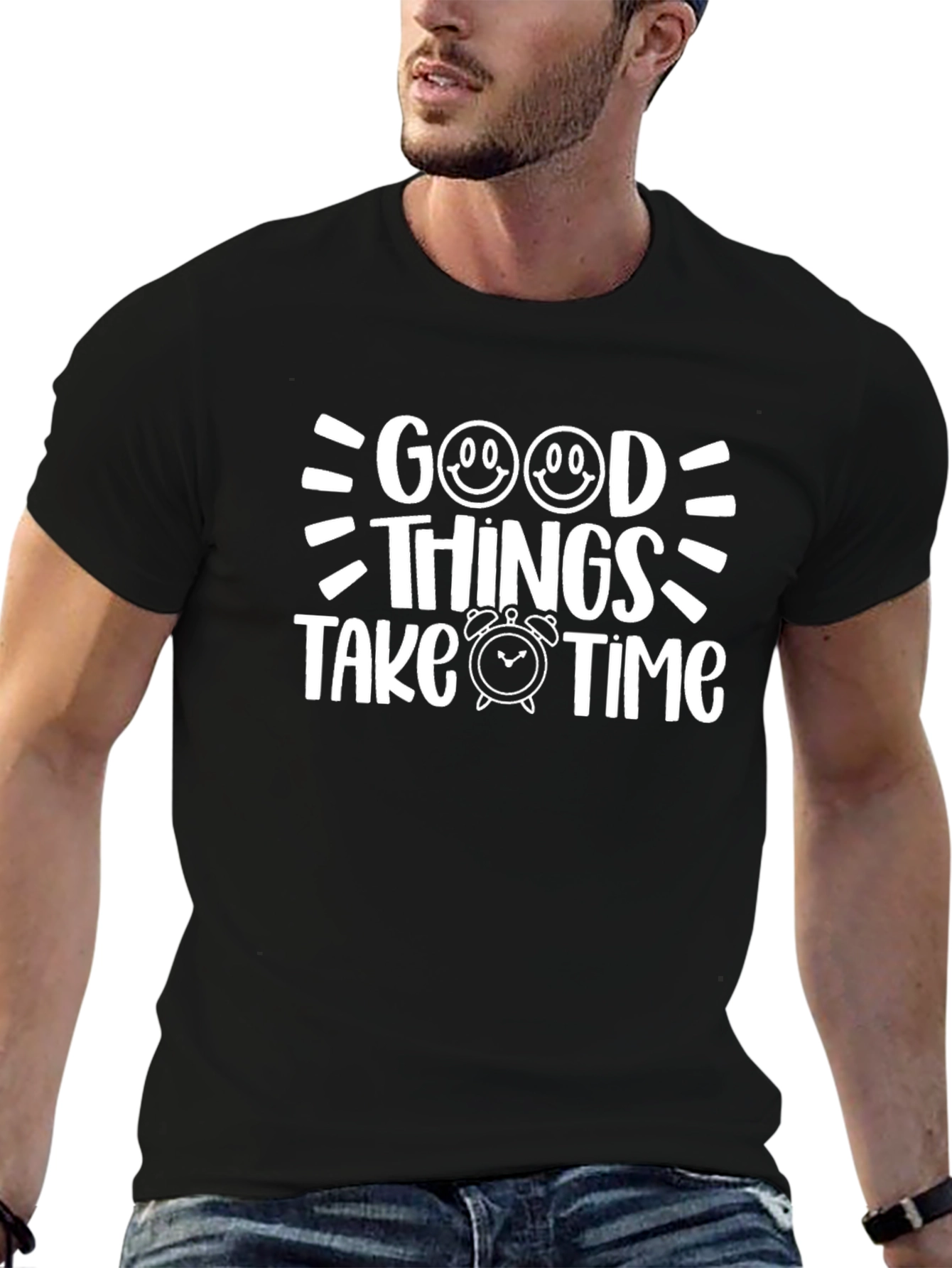 Good Things Take Time Black T-Shirt
