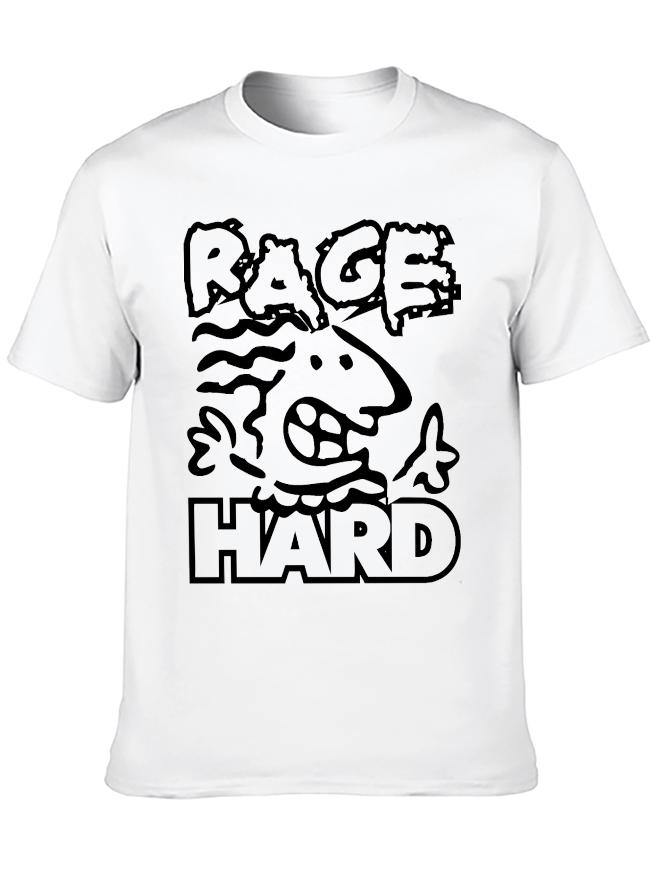 Rage Hard Black Graphic Tee for Men