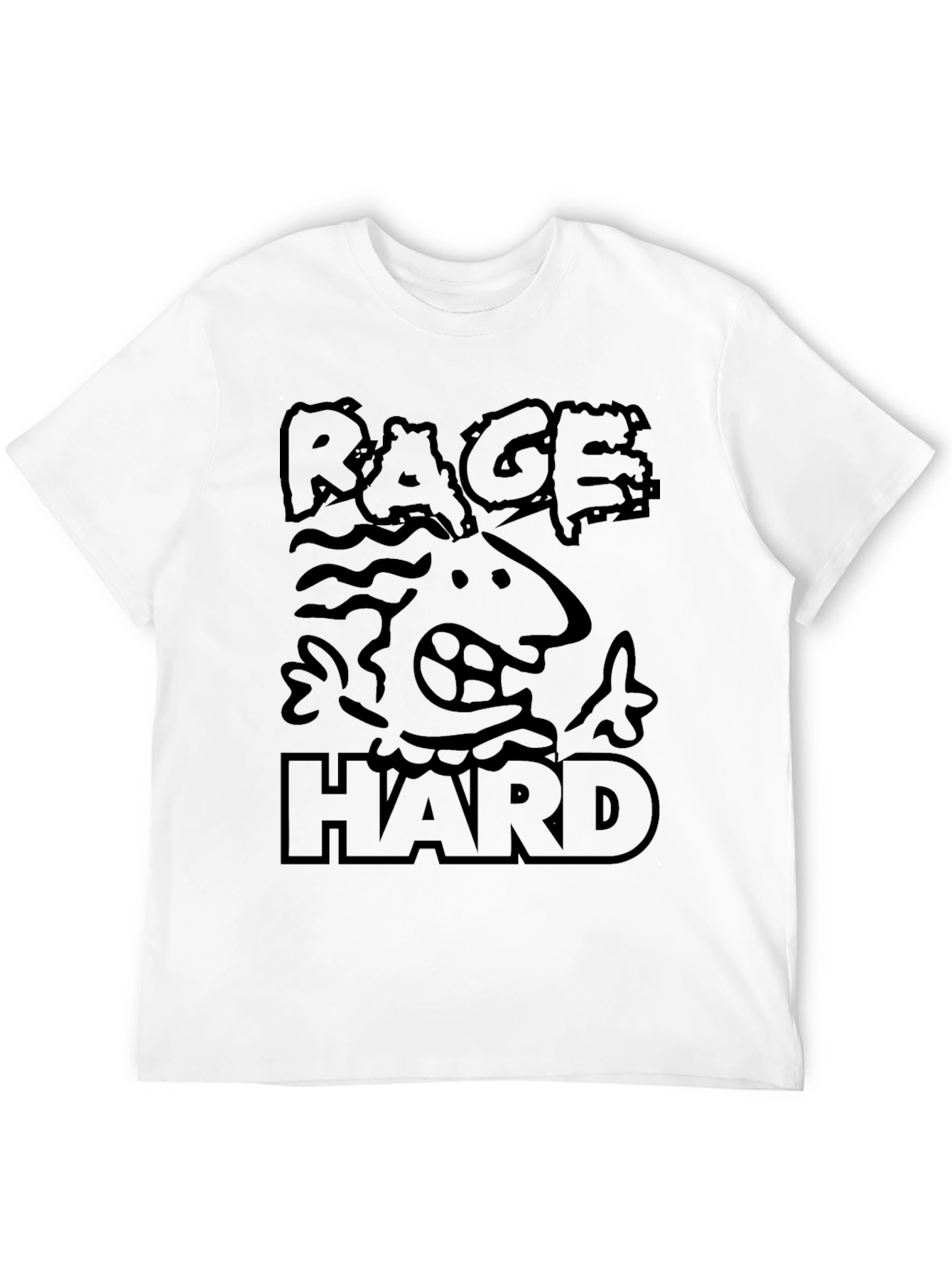 Rage Hard Black Graphic Tee for Men
