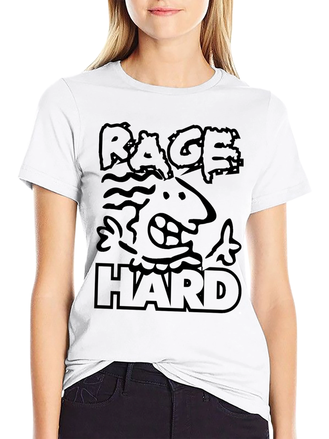 Rage Hard Black Graphic Tee for Men