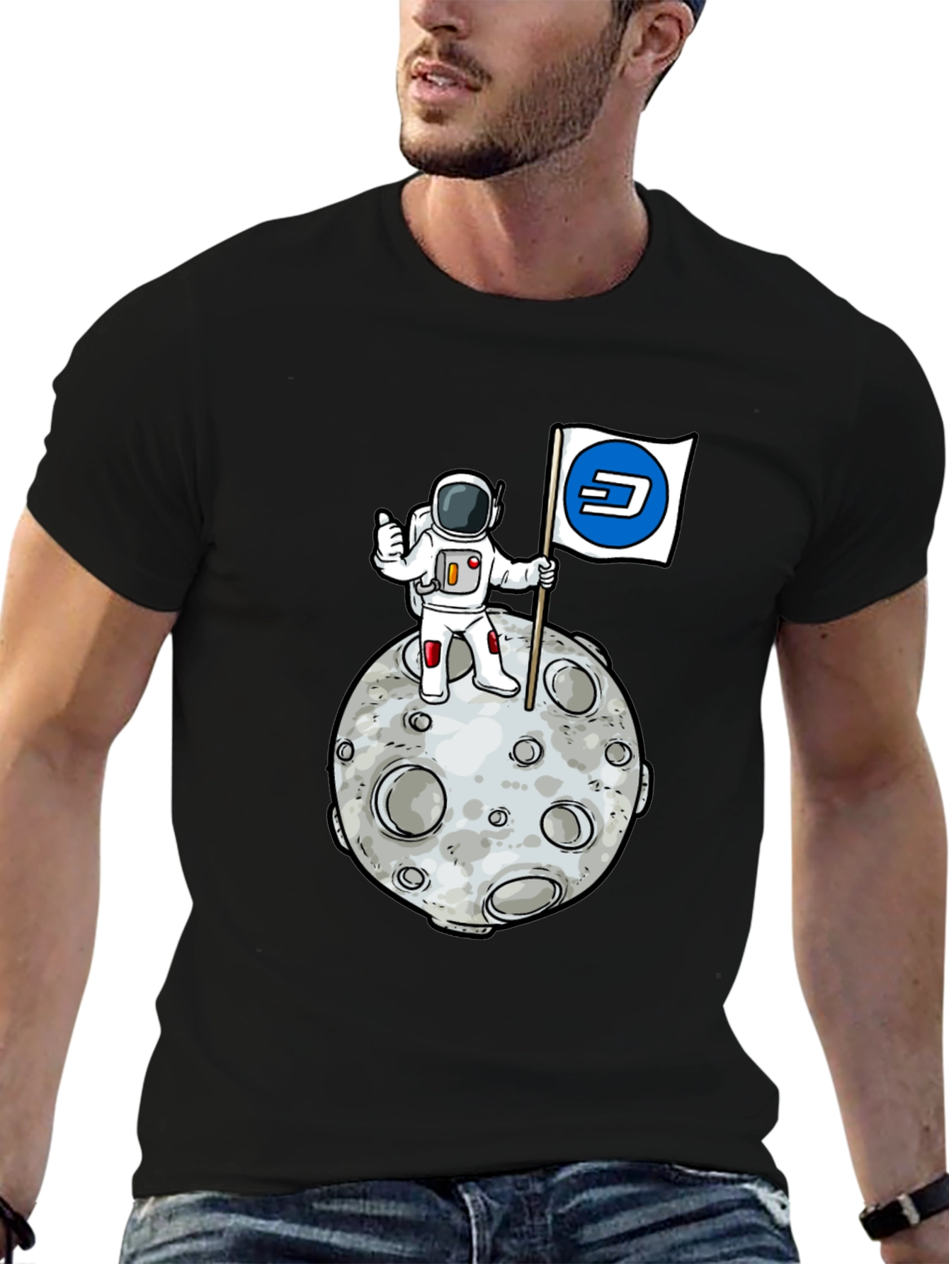Astronaut Moon Landing Graphic T-Shirt