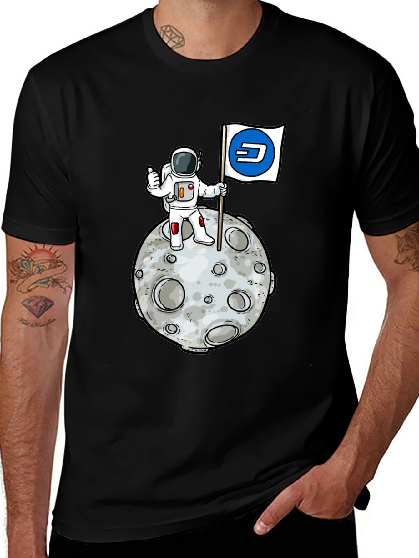Astronaut Moon Landing Graphic T-Shirt