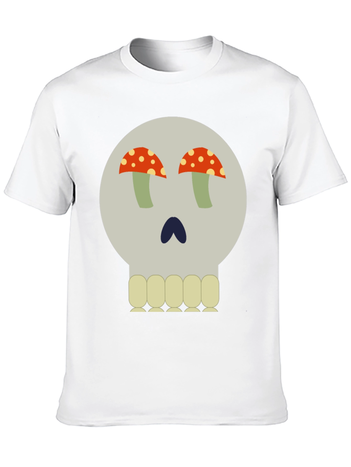 Mushroom Skull Graphic Tee - Unique Design