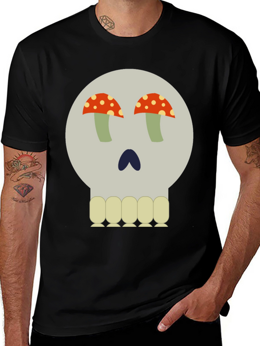 Mushroom Skull Graphic Tee - Unique Design