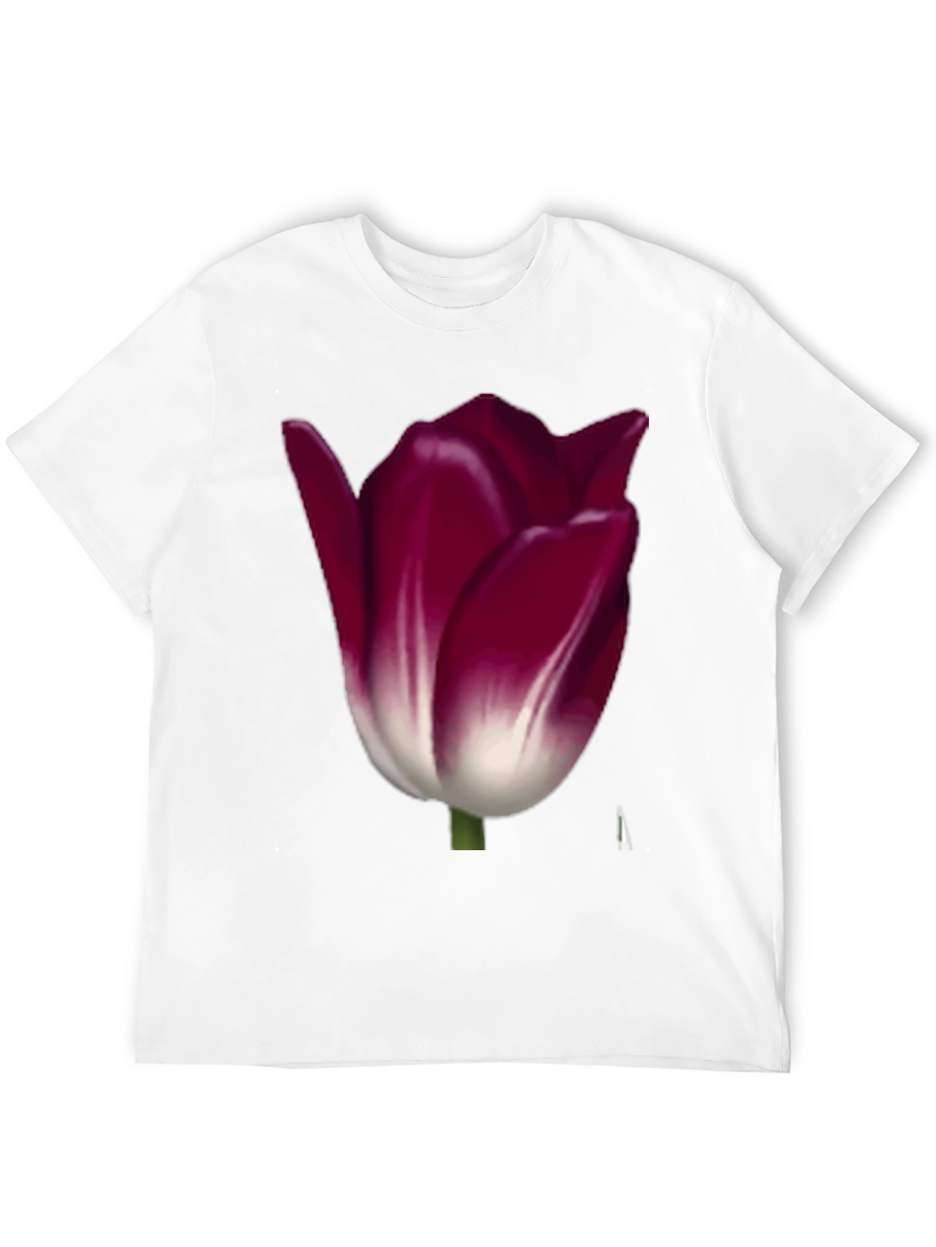 Floral Tulip Graphic Tee - Burgundy
