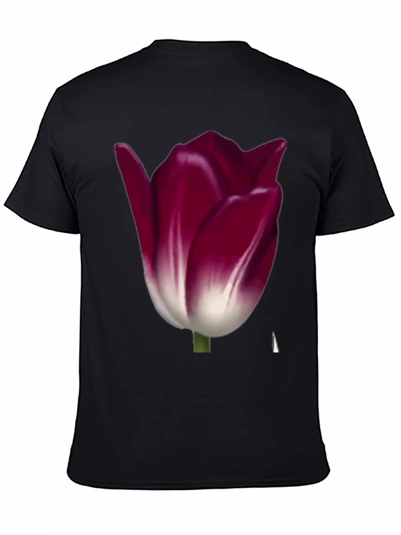 Floral Tulip Graphic Tee - Burgundy