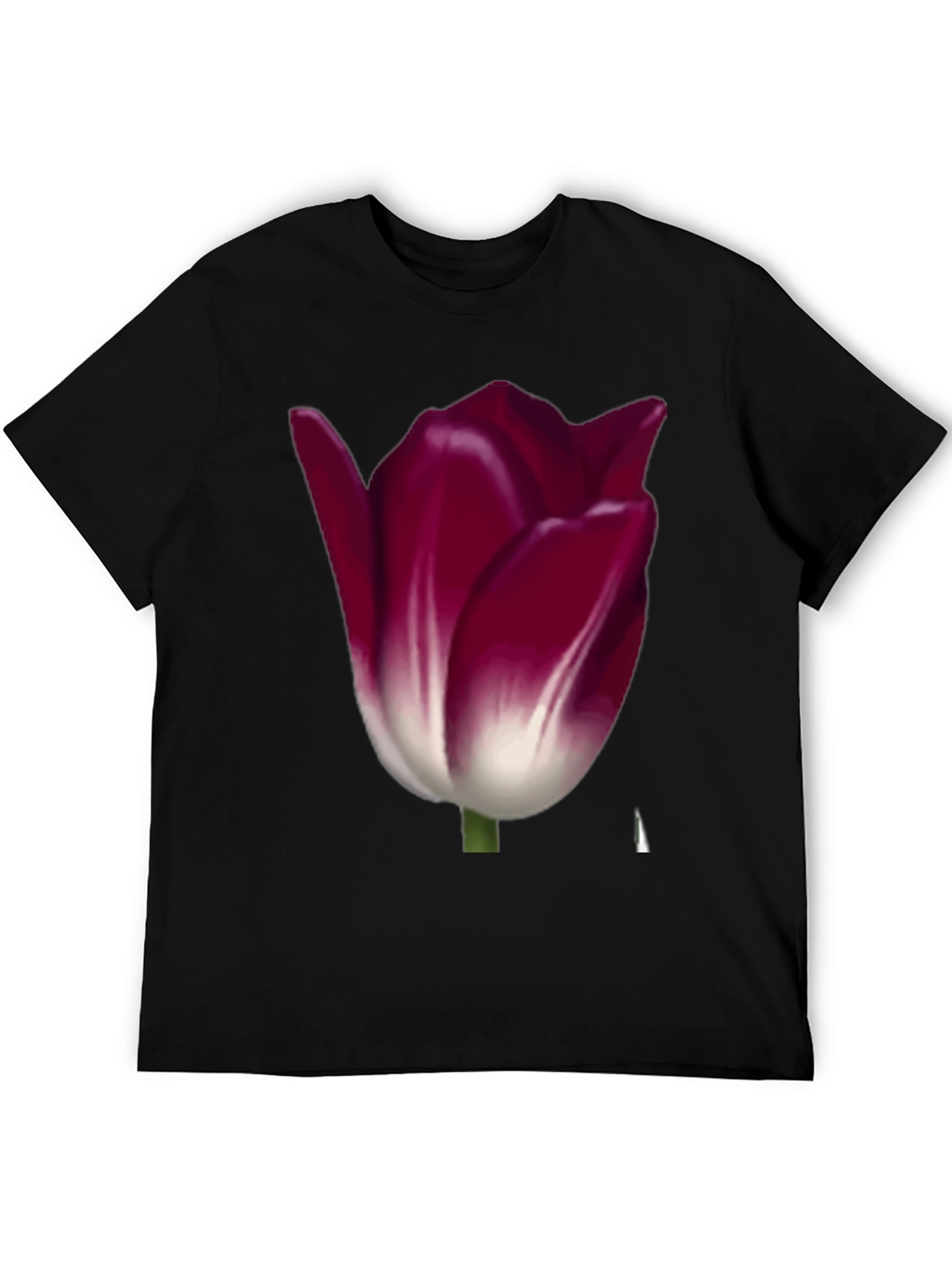 Floral Tulip Graphic Tee - Burgundy
