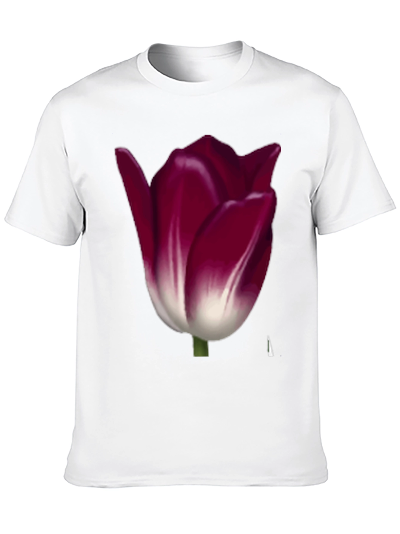 Floral Tulip Graphic Tee - Burgundy