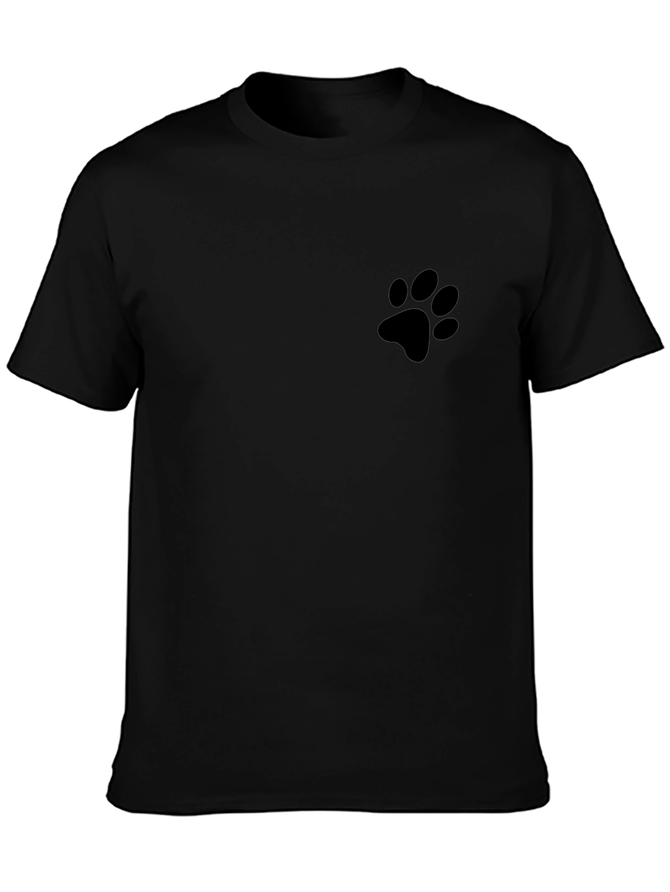 Paw Print Black T-Shirt - Casual Comfort