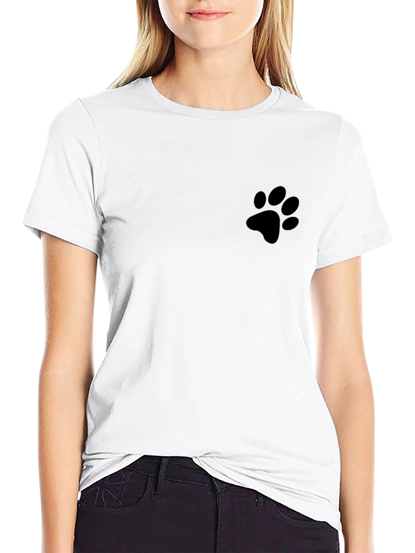 Paw Print Black T-Shirt - Casual Comfort