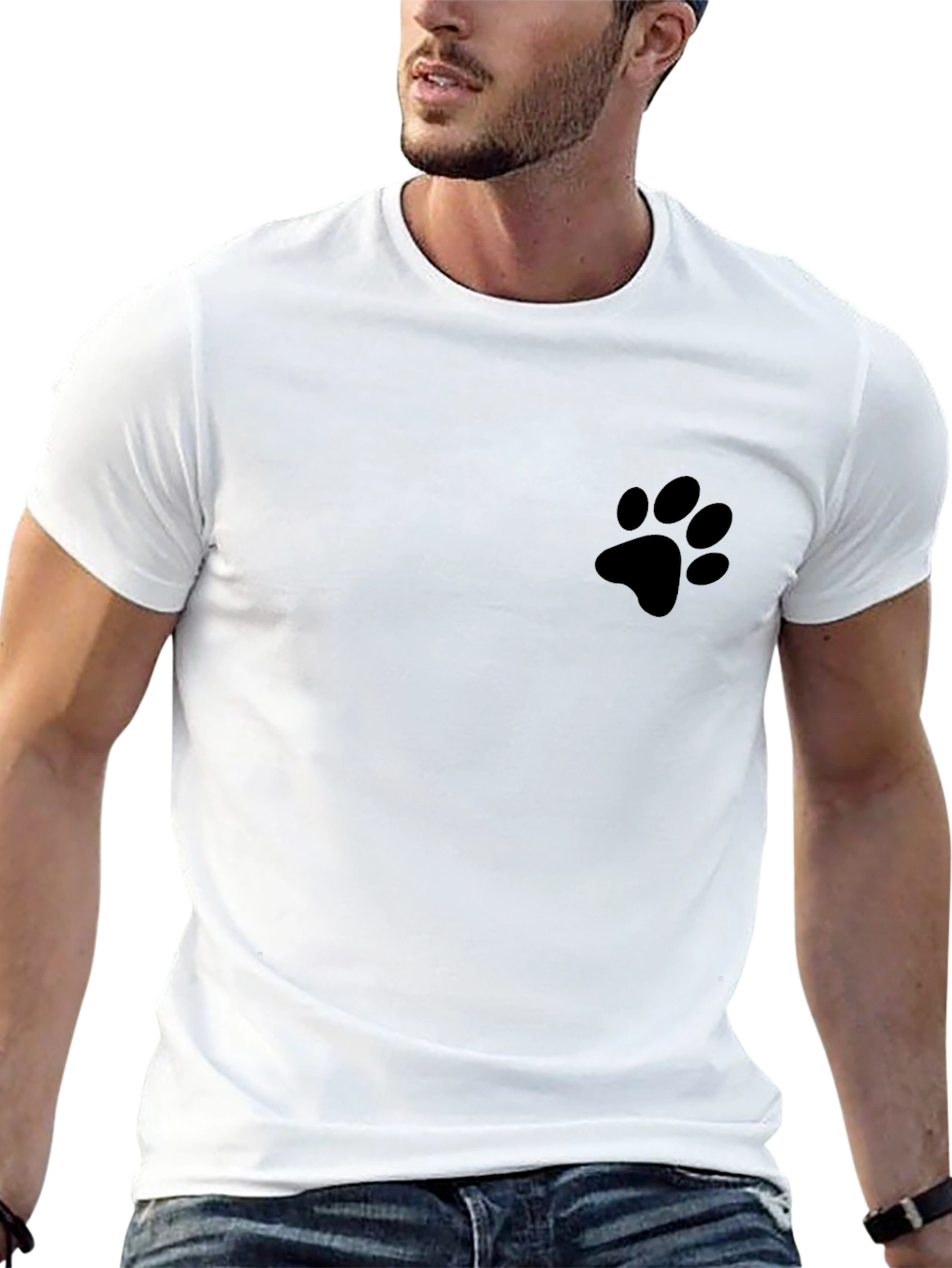 Paw Print Black T-Shirt - Casual Comfort