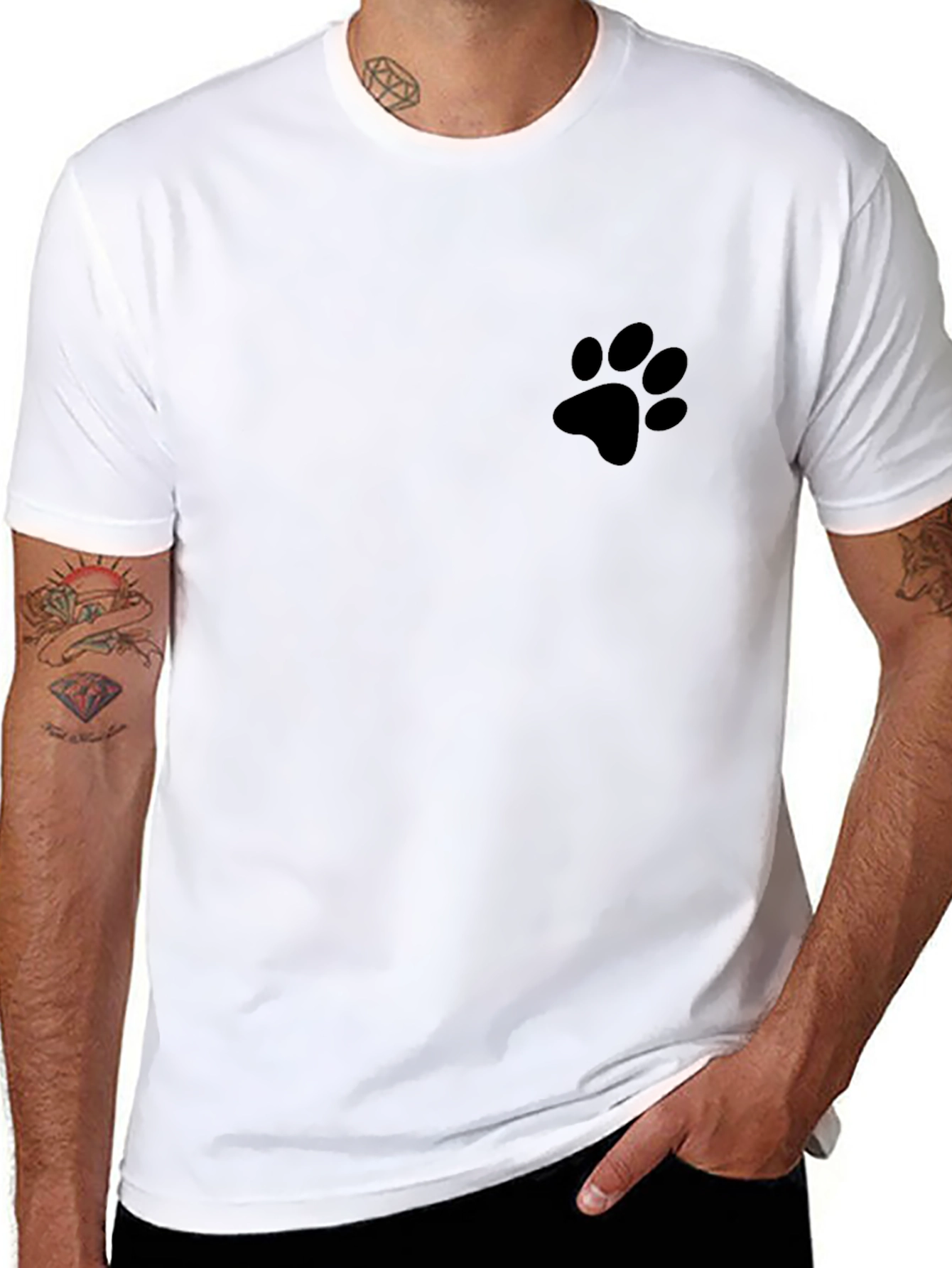 Paw Print Black T-Shirt - Casual Comfort