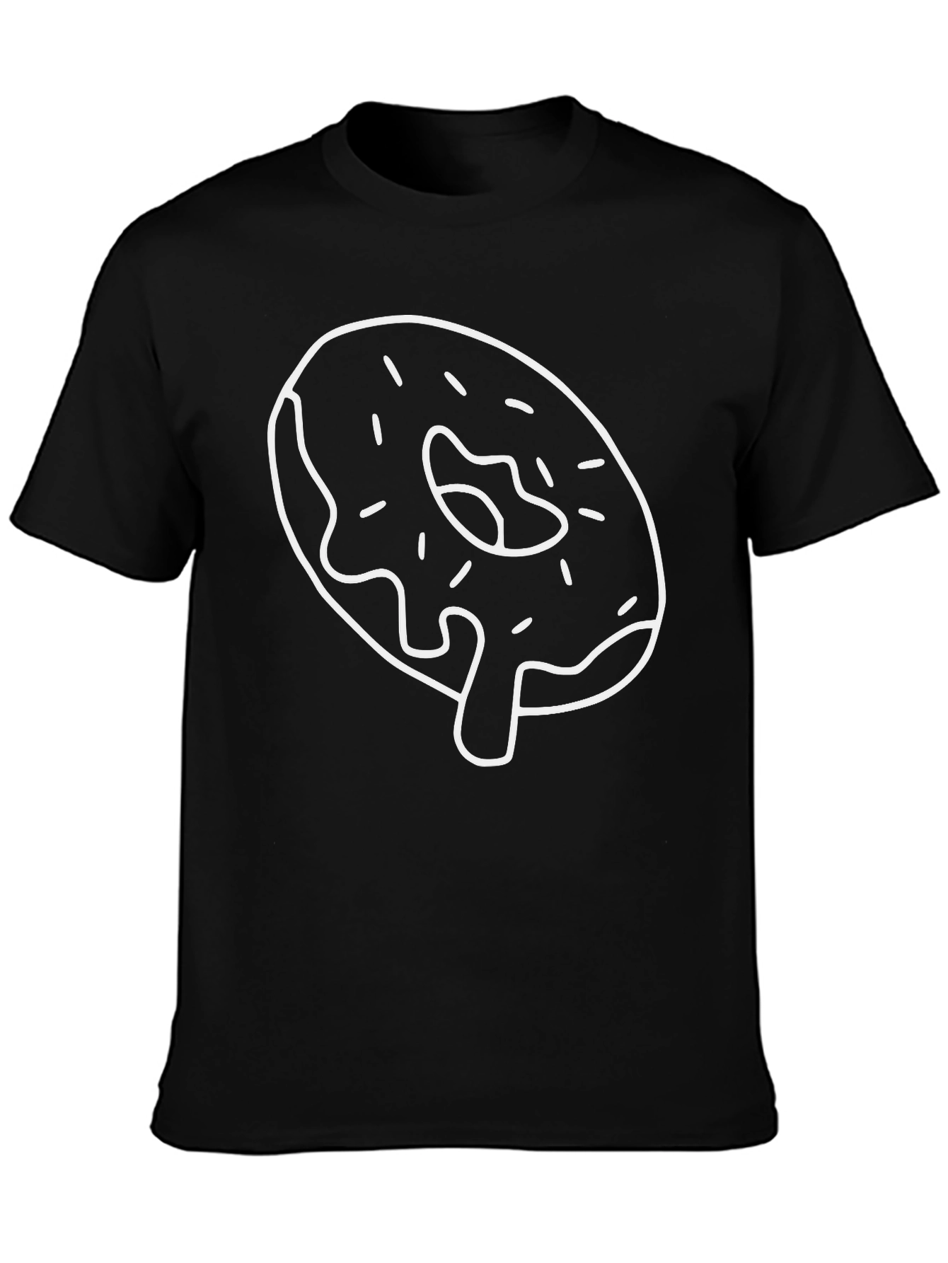 Donut Graphic Black Tee - Casual Style