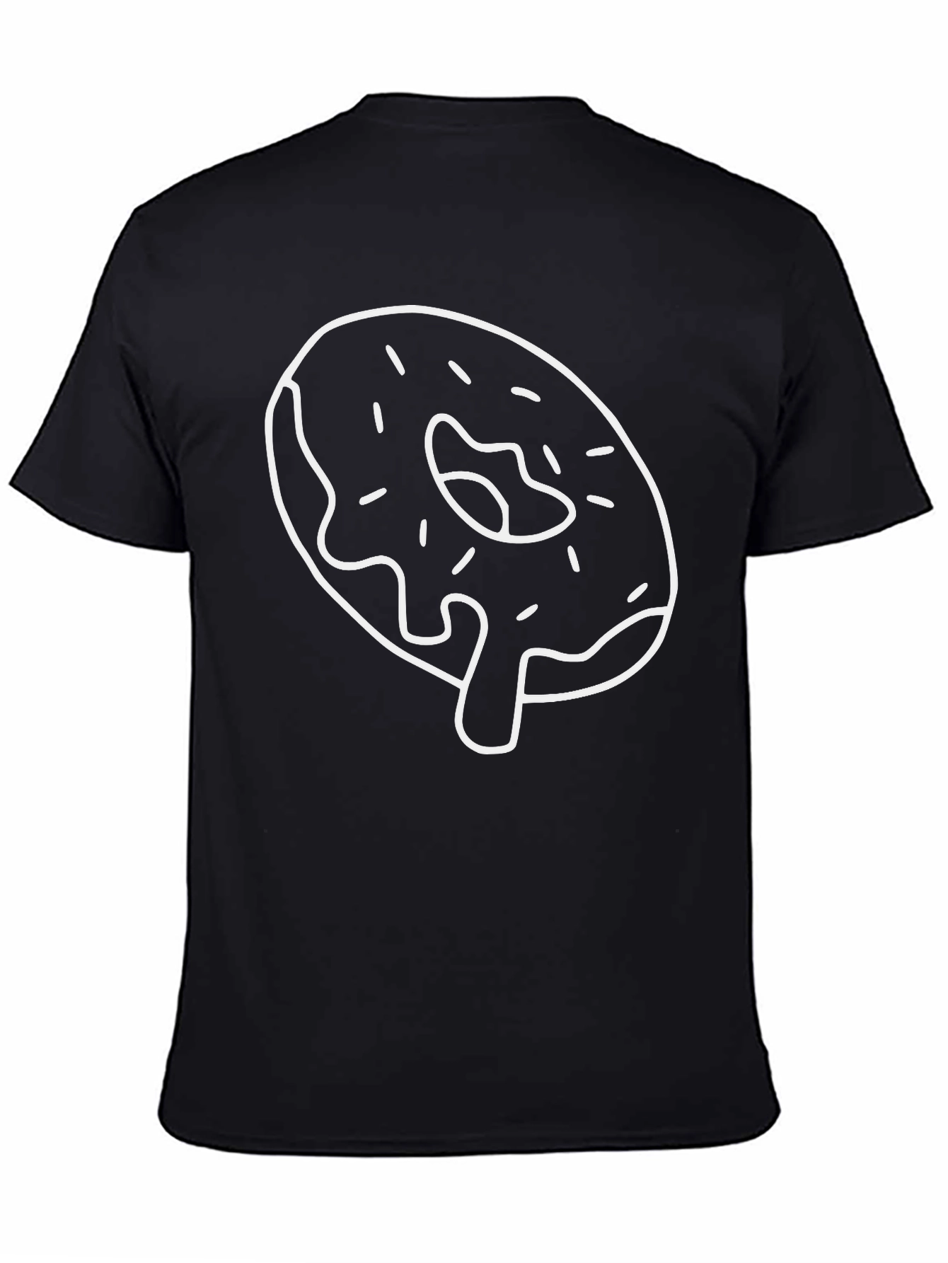 Donut Graphic Black Tee - Casual Style