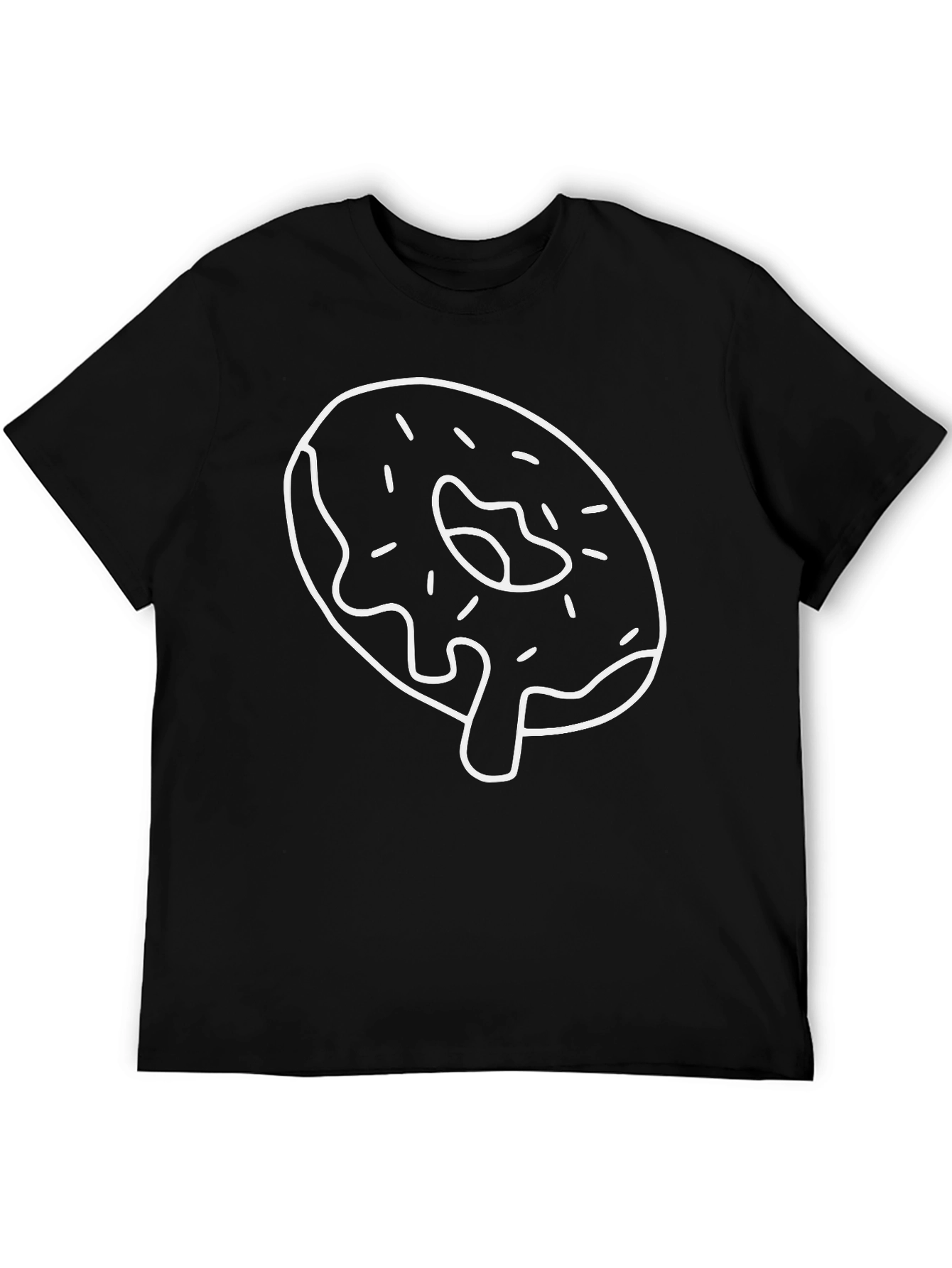 Donut Graphic Black Tee - Casual Style