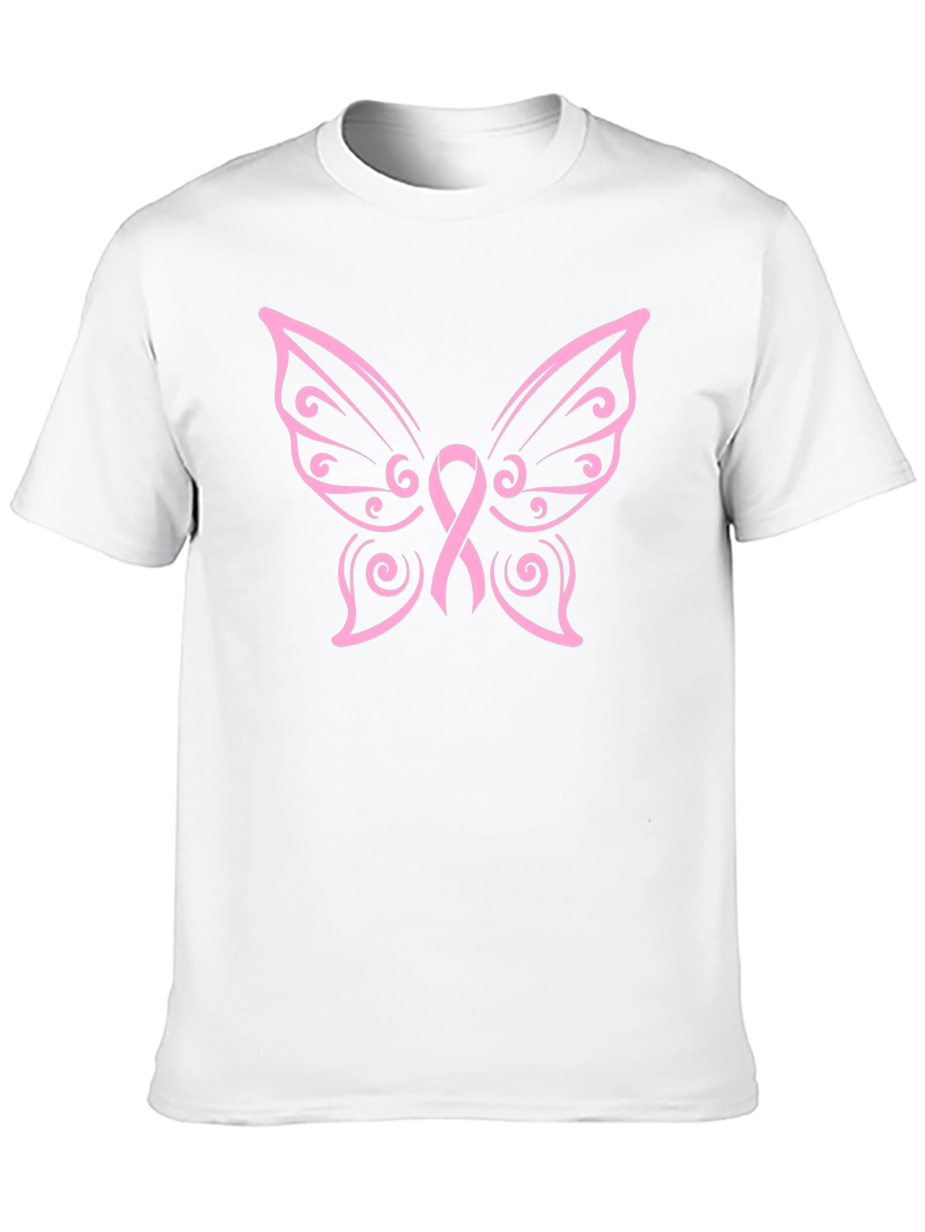 Butterfly Ribbon Graphic Tee - Breast Cancer Awareness