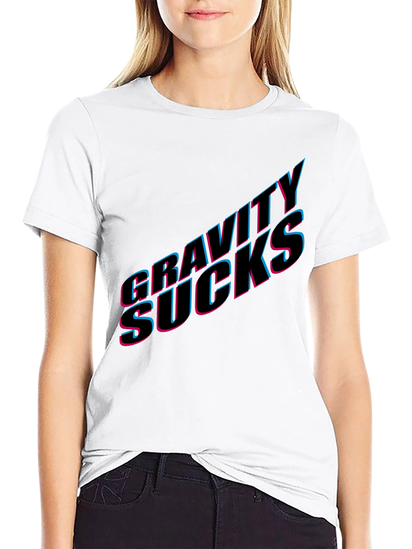 Gravity Sucks Graphic Tee - Black Casual T-Shirt