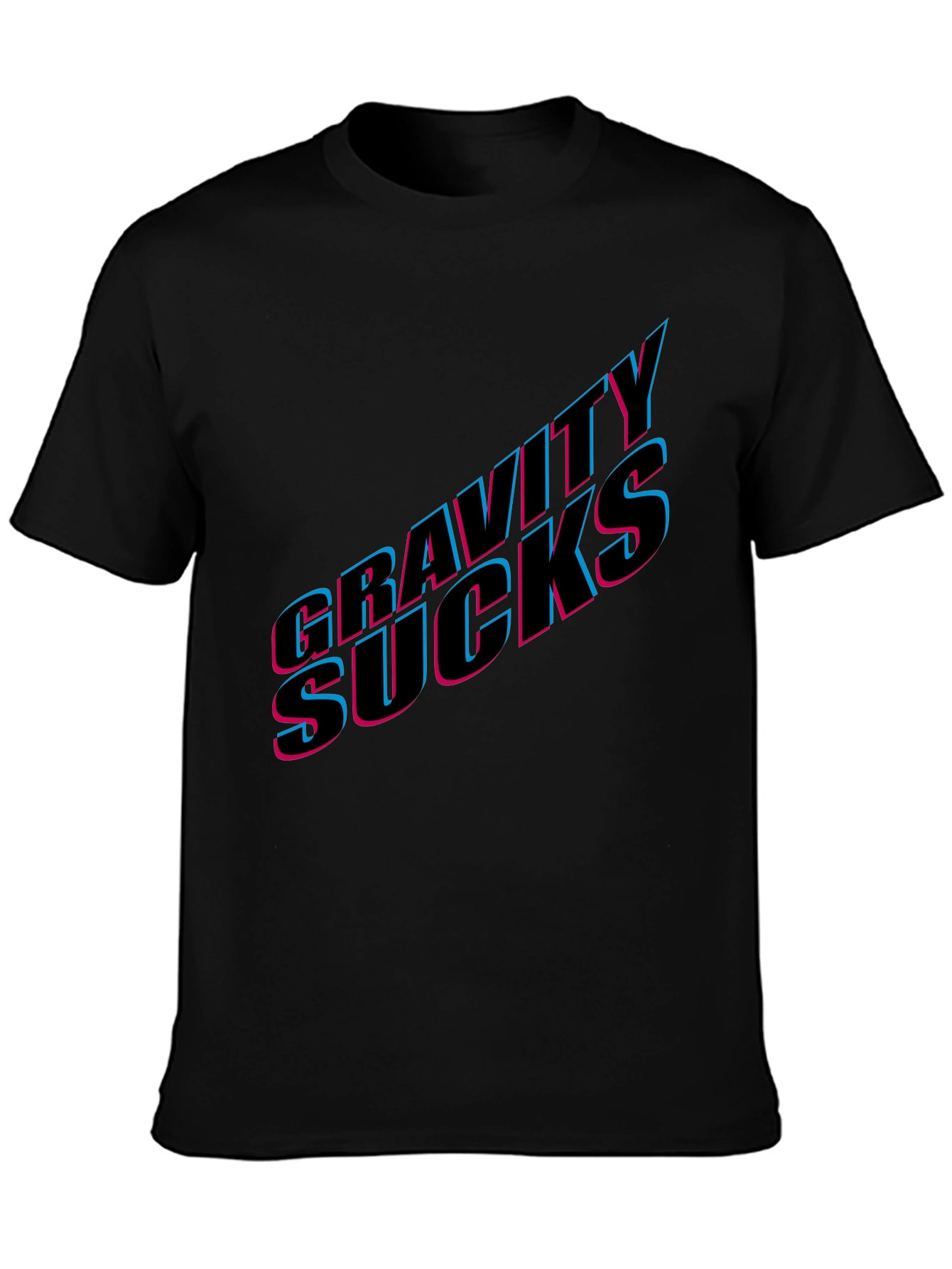Gravity Sucks Graphic Tee - Black Casual T-Shirt