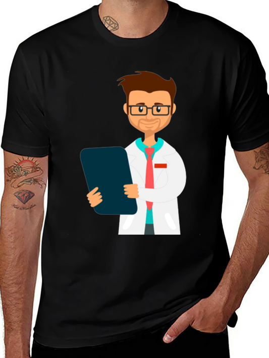Doctor Graphic T-Shirt - Black Cotton Blend Tee